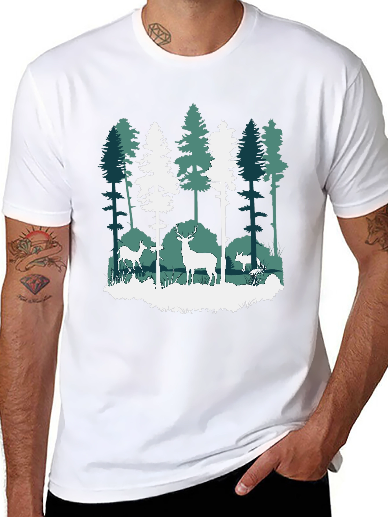 Nature Deer Forest Graphic Tee