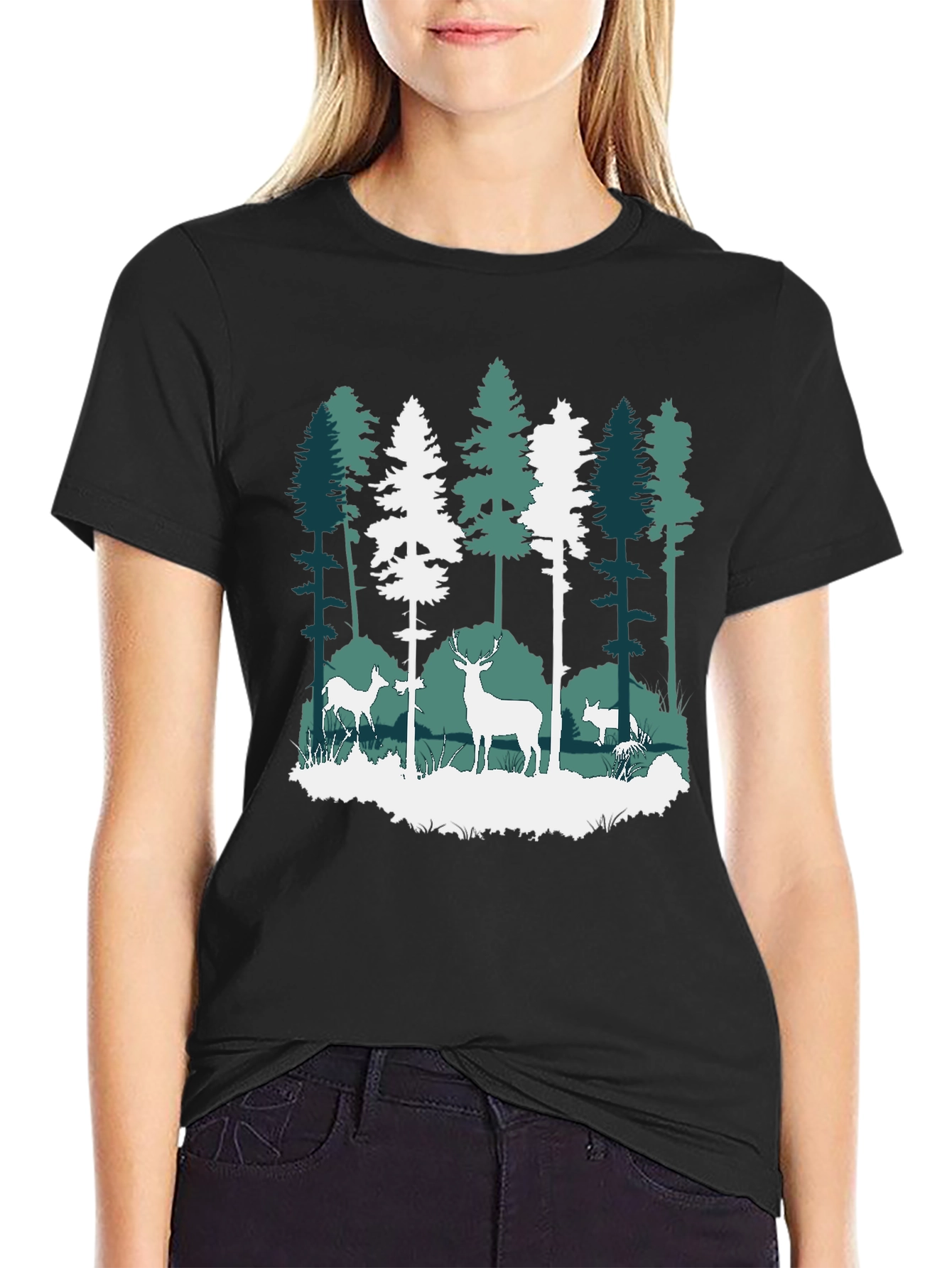 Nature Deer Forest Graphic Tee