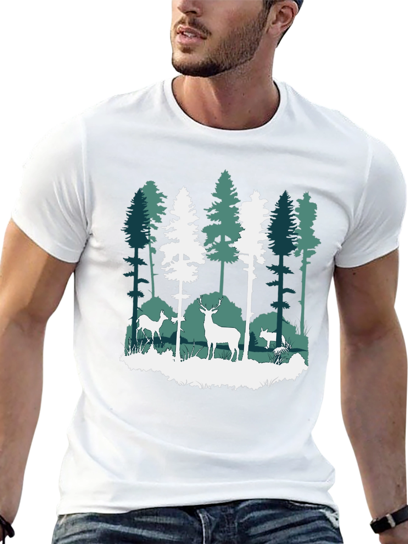 Nature Deer Forest Graphic Tee