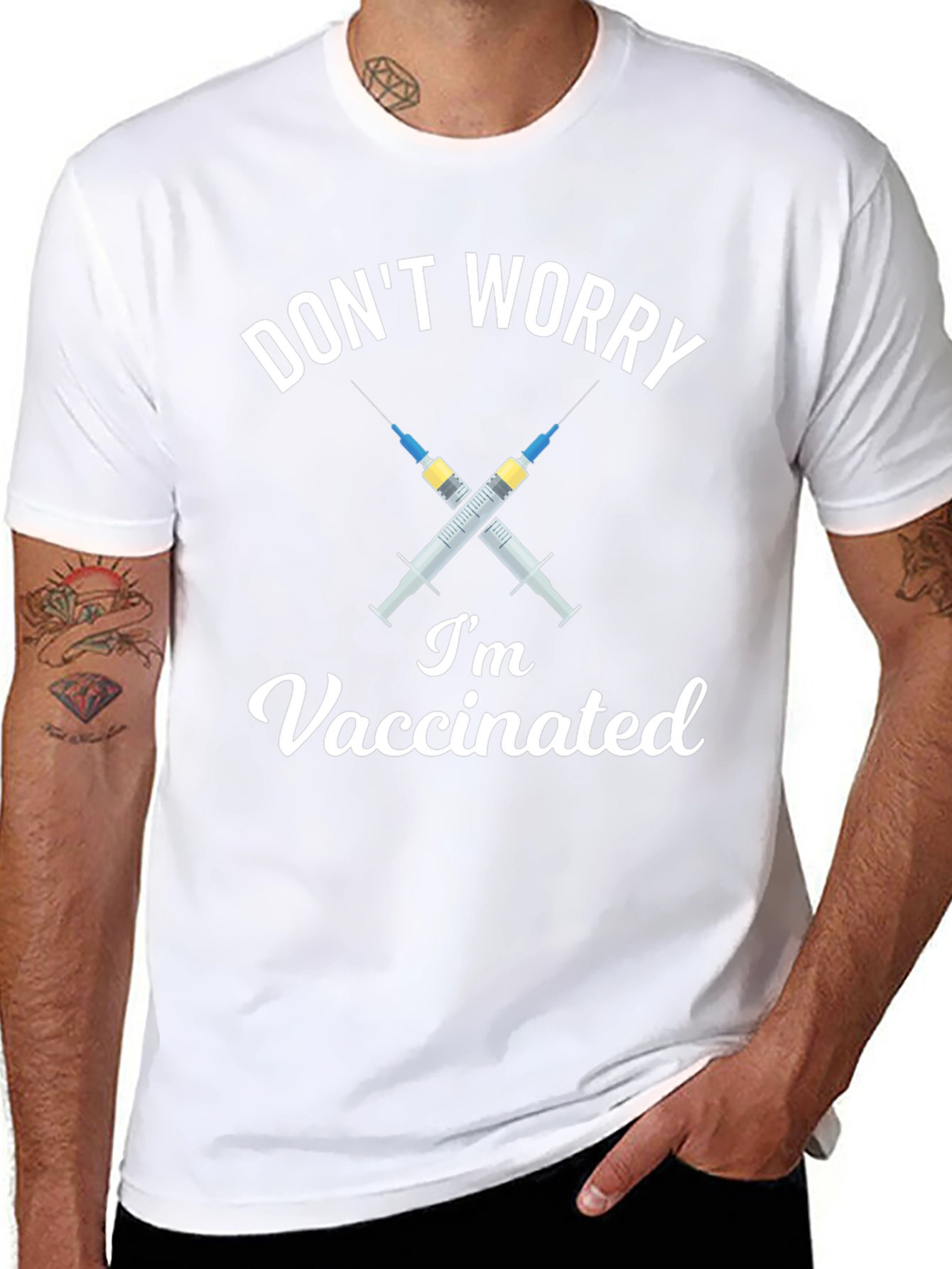 Dont Worry Im Vaccinated Black T-Shirt