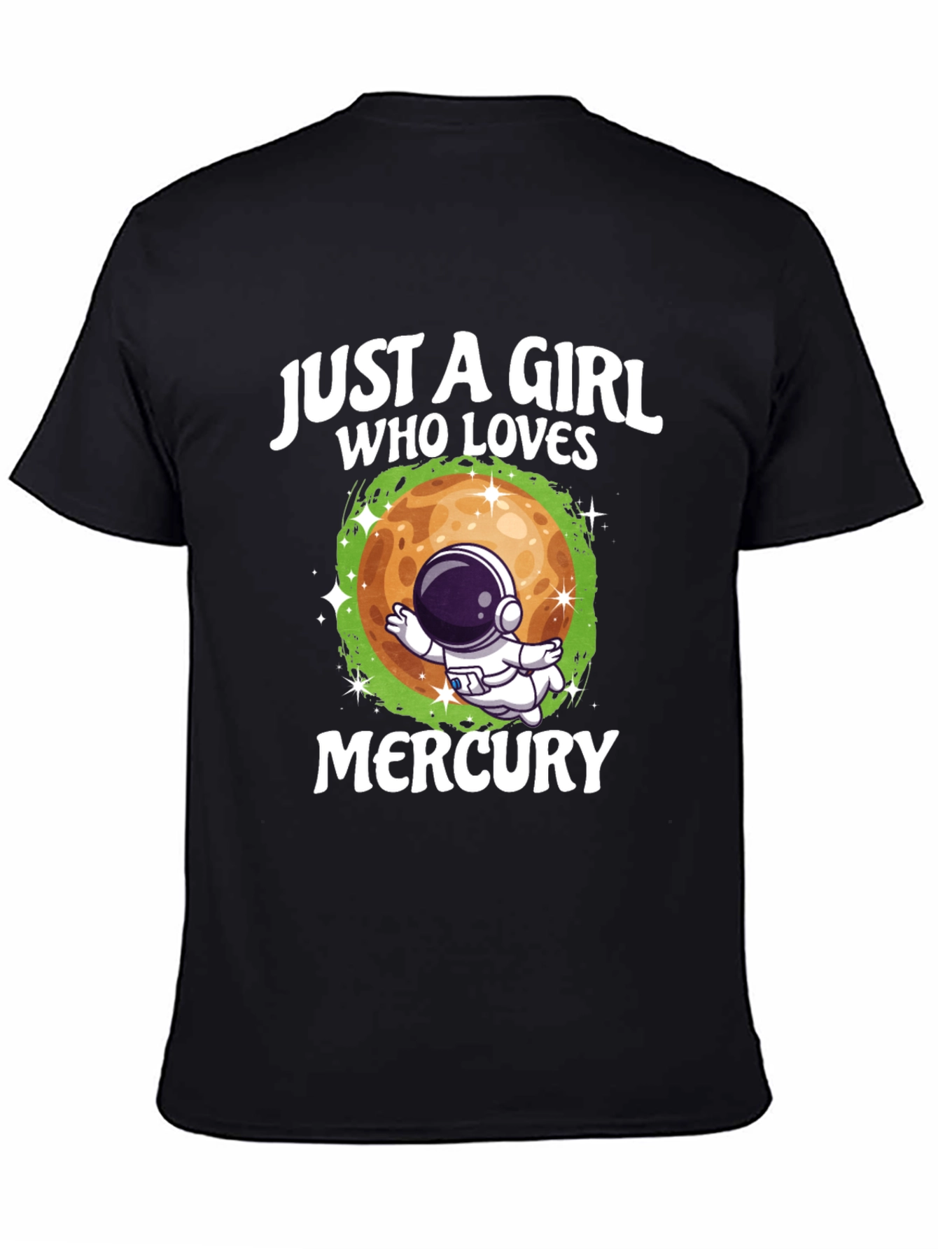 Just a Girl Who Loves Mercury Black T-Shirt