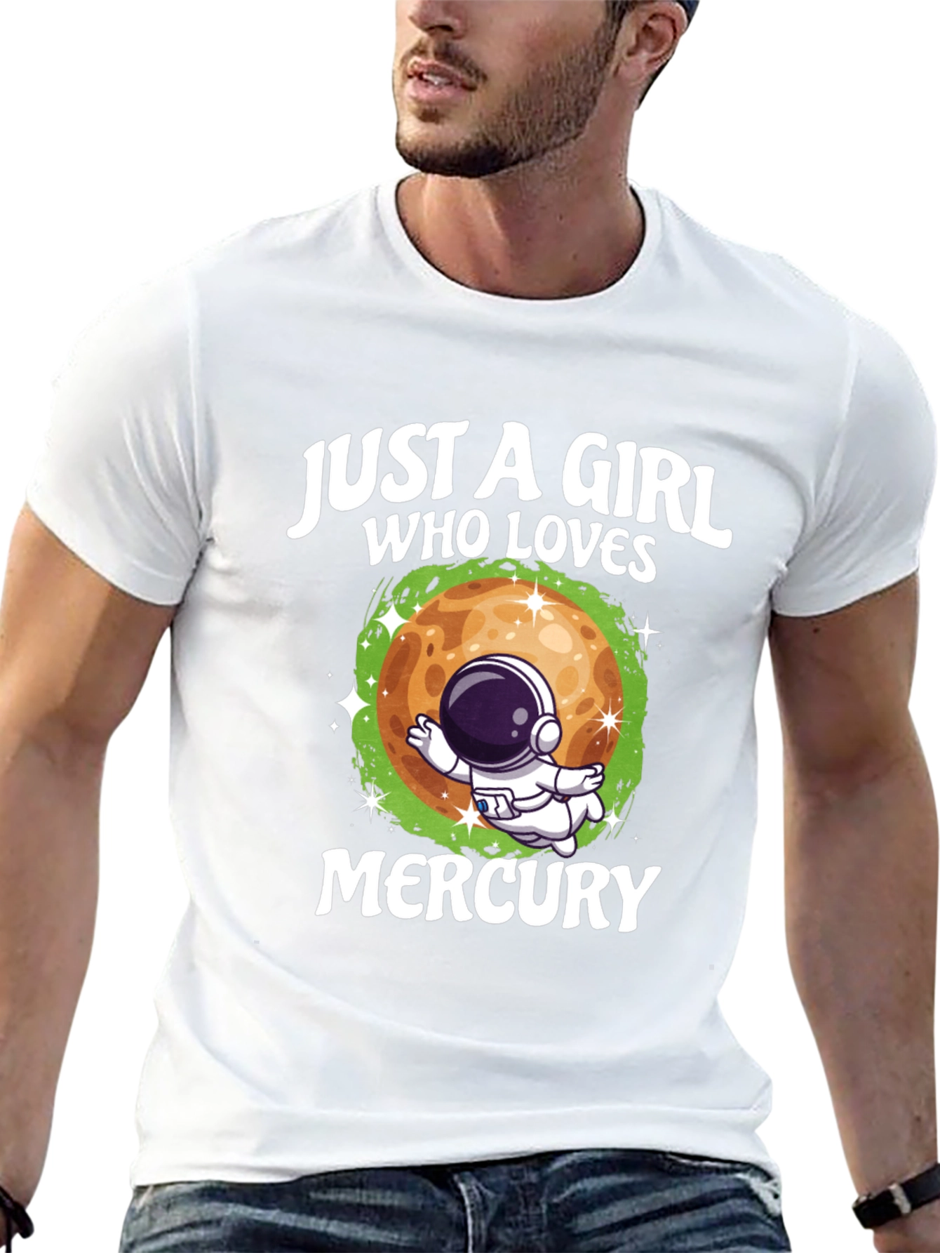 Just a Girl Who Loves Mercury Black T-Shirt