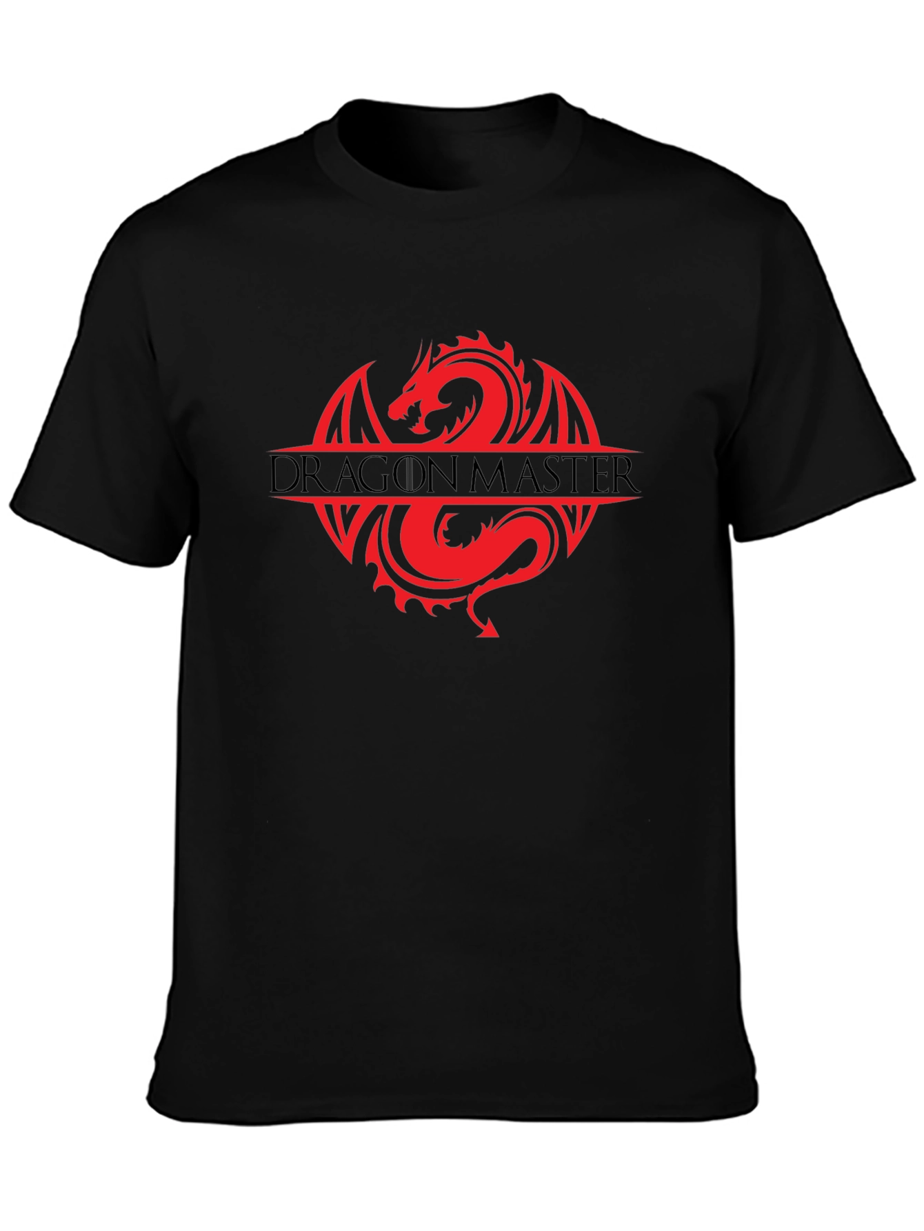 Dragon Master Graphic Tee - Black Cotton T-Shirt