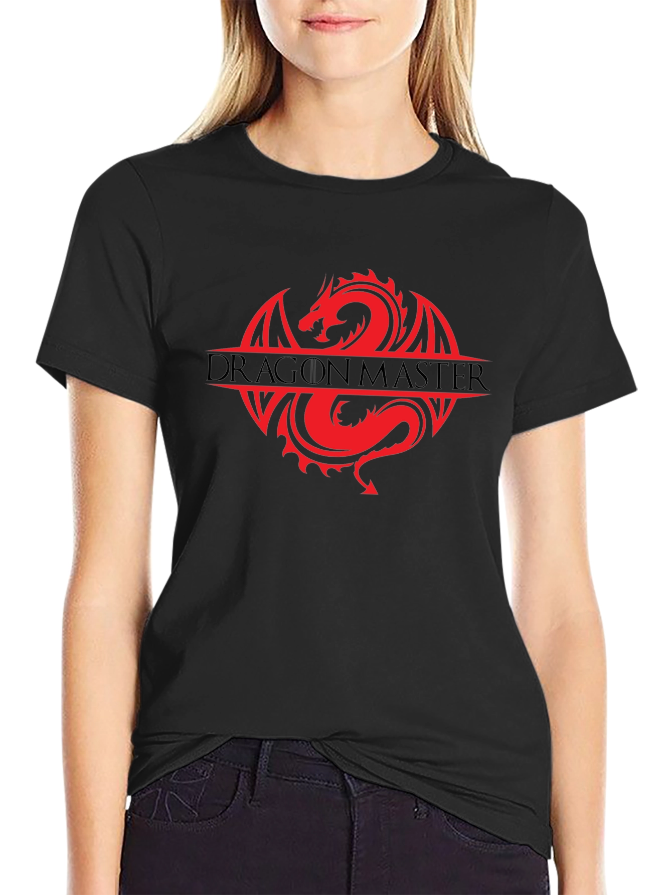 Dragon Master Graphic Tee - Black Cotton T-Shirt