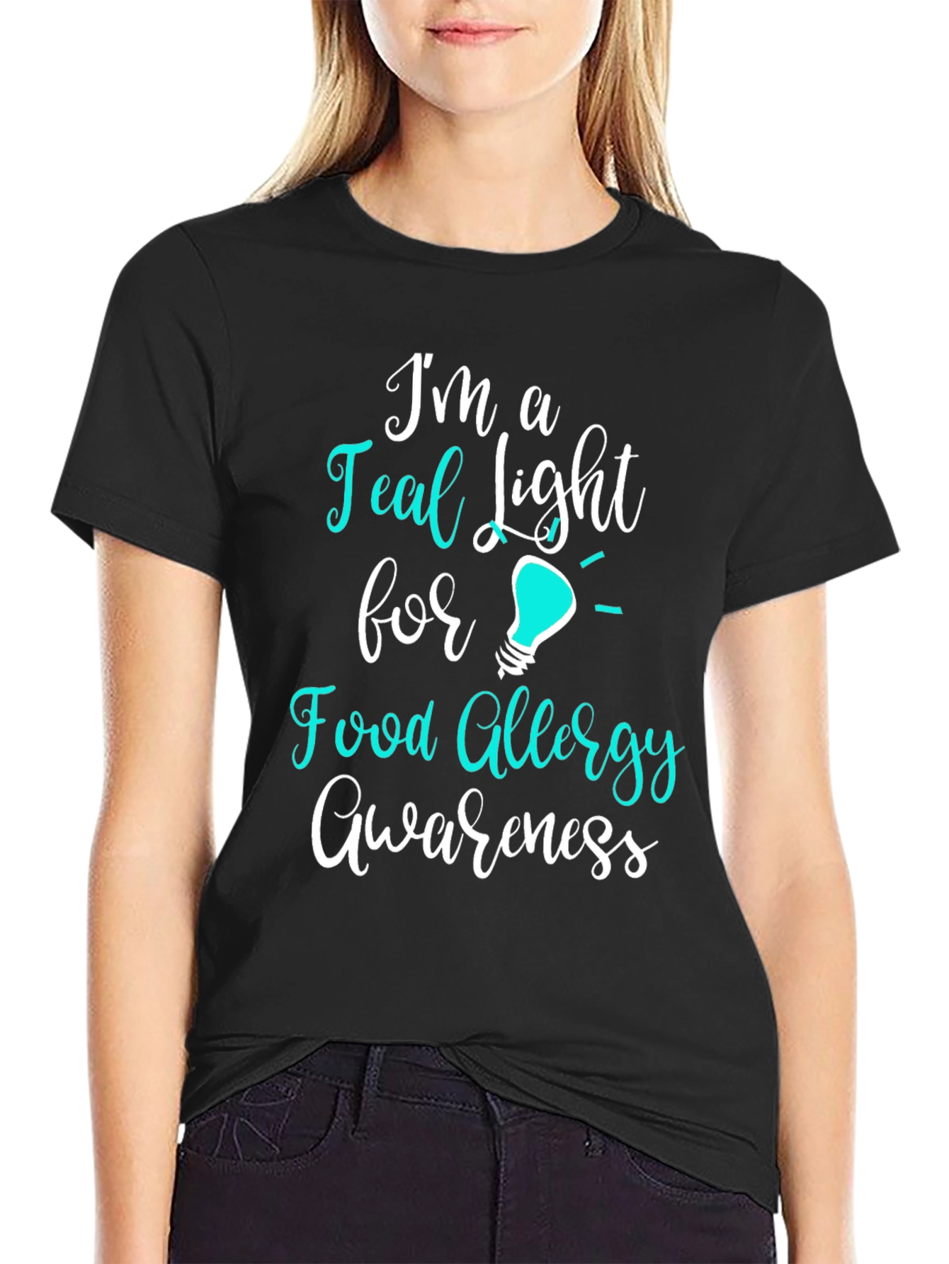 Teal Light Food Allergy Awareness T-Shirt