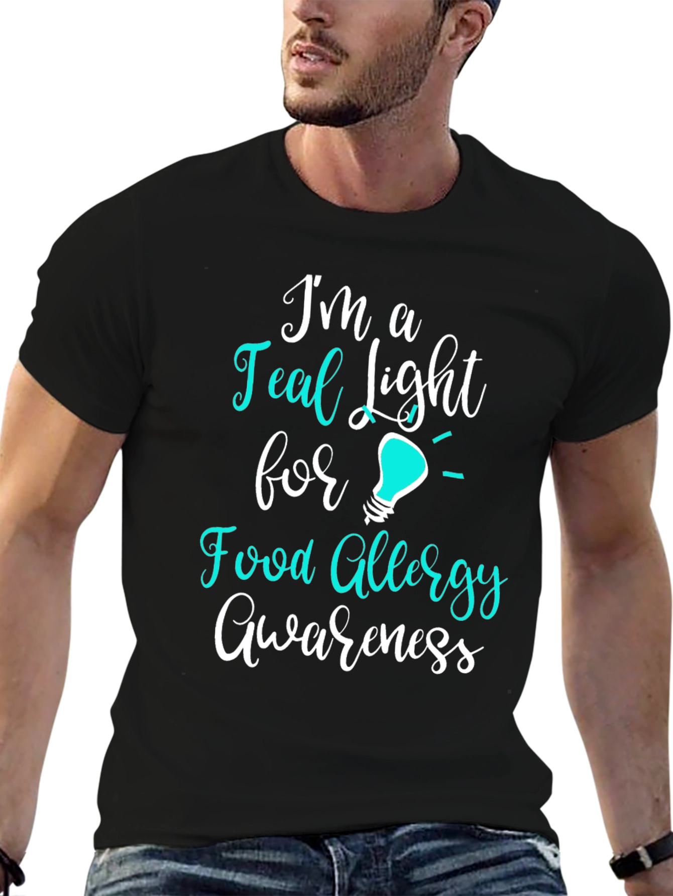 Teal Light Food Allergy Awareness T-Shirt