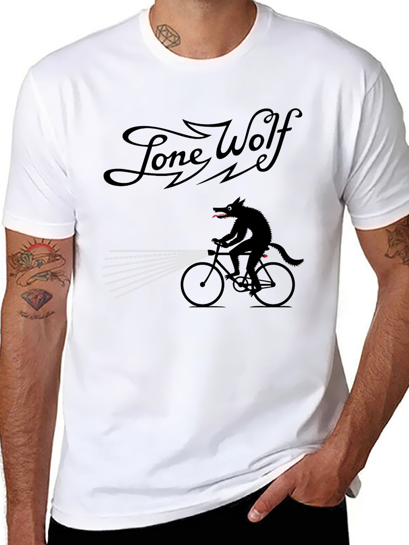 Lone Wolf Biker T-Shirt - Unique Graphic Tee