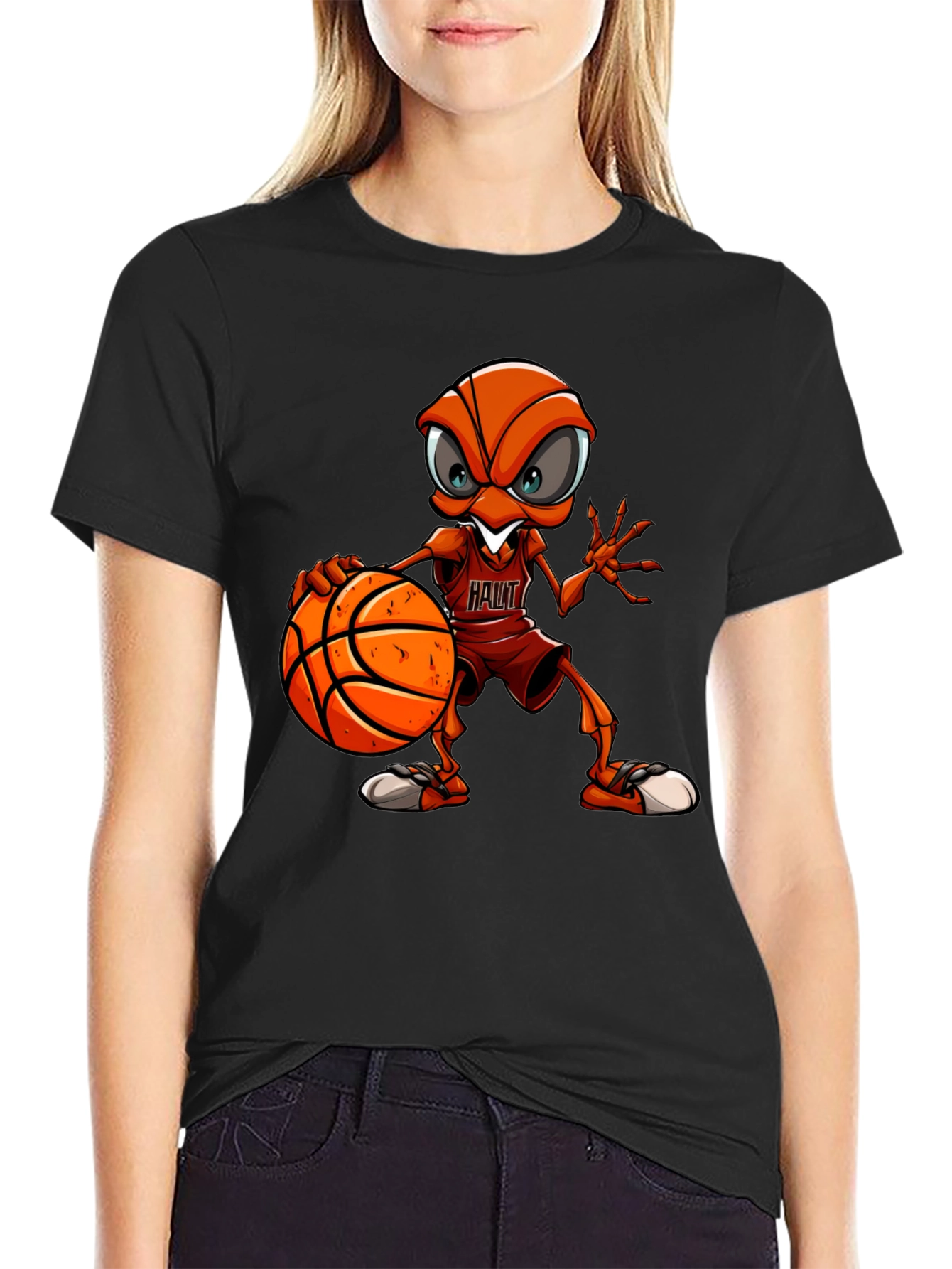 Basketball Ant Graphic Tee - Unique Cartoon Design