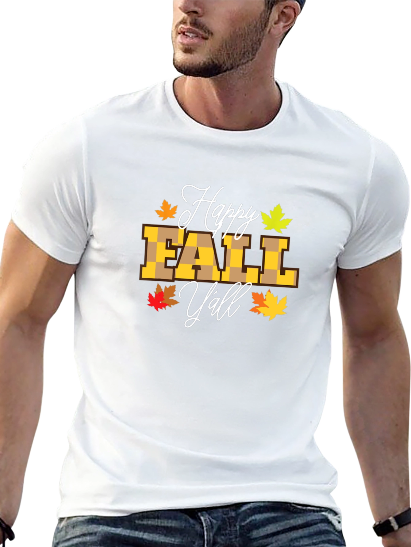Happy Fall Yall Black T-Shirt