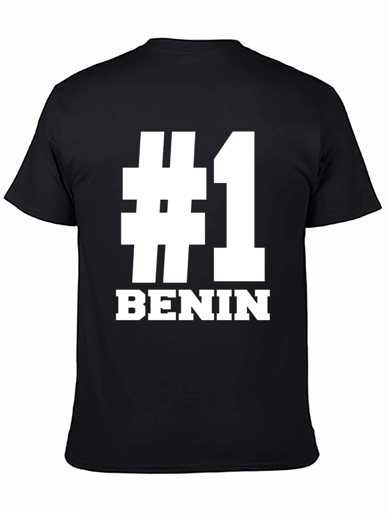 #1 Benin T-Shirt - Black Bold Graphic Tee