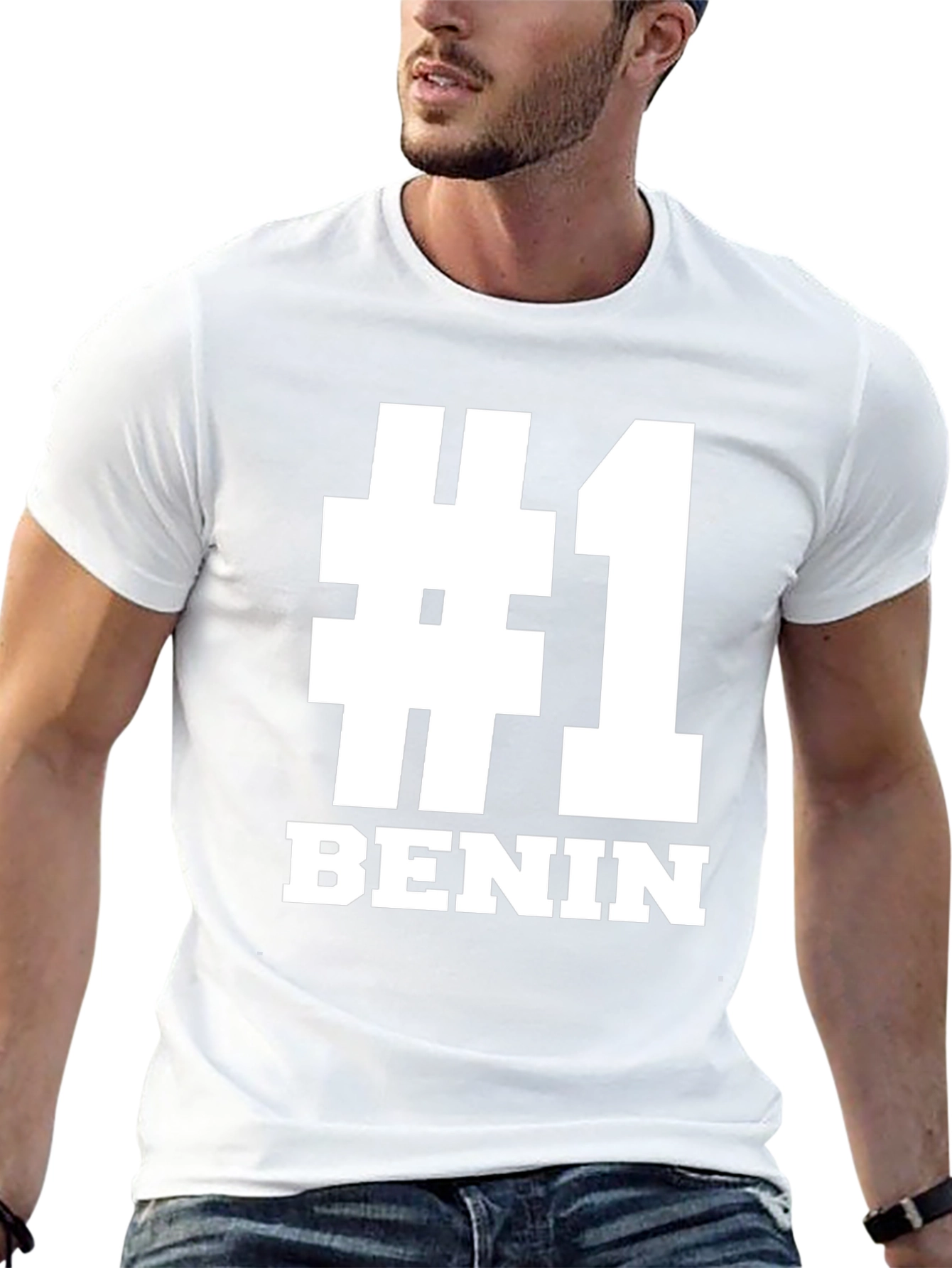 #1 Benin T-Shirt - Black Bold Graphic Tee