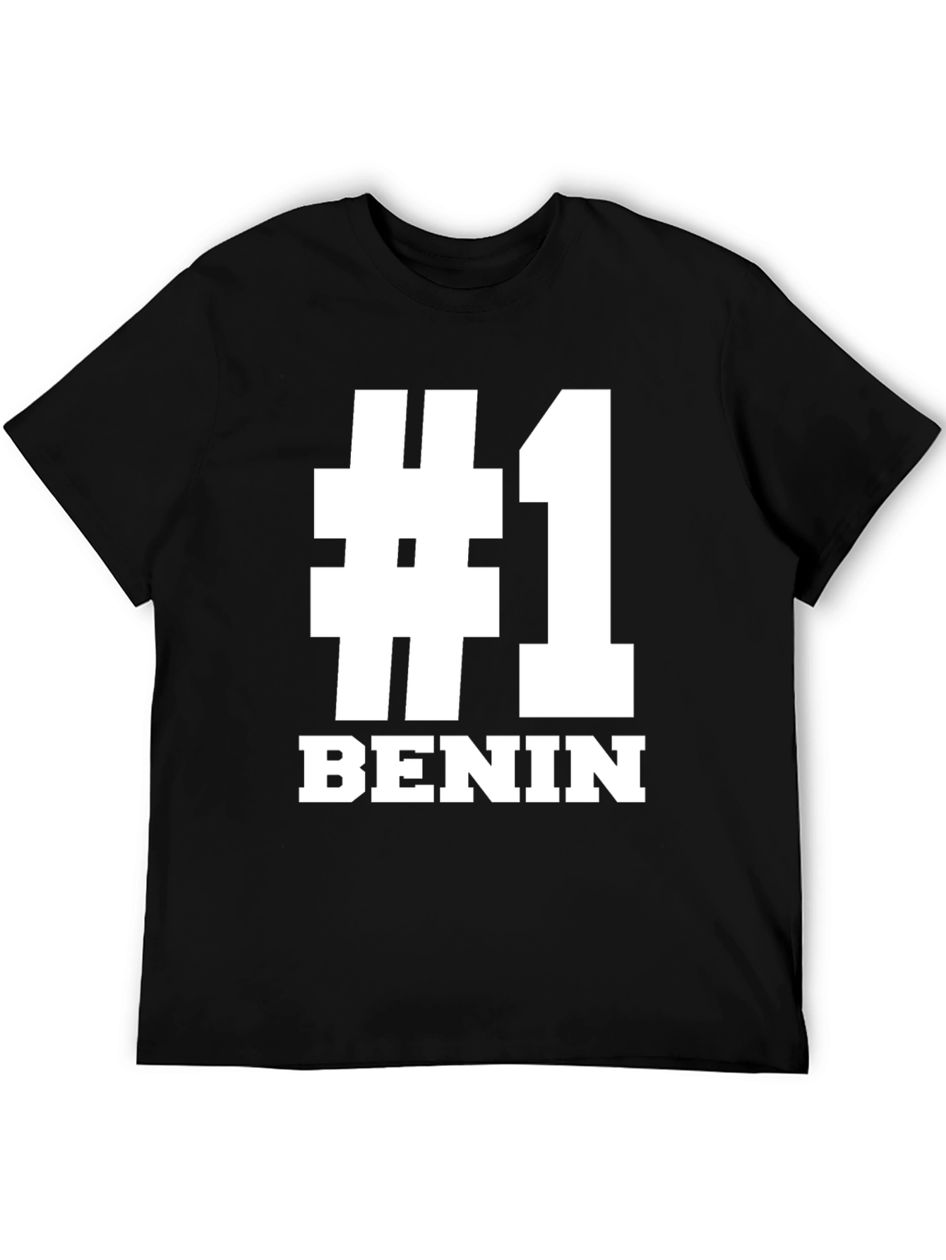#1 Benin T-Shirt - Black Bold Graphic Tee