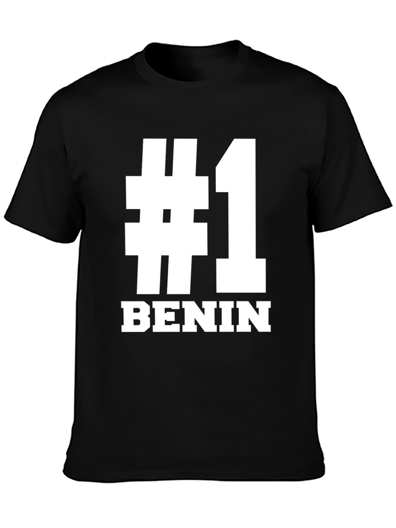 #1 Benin T-Shirt - Black Bold Graphic Tee