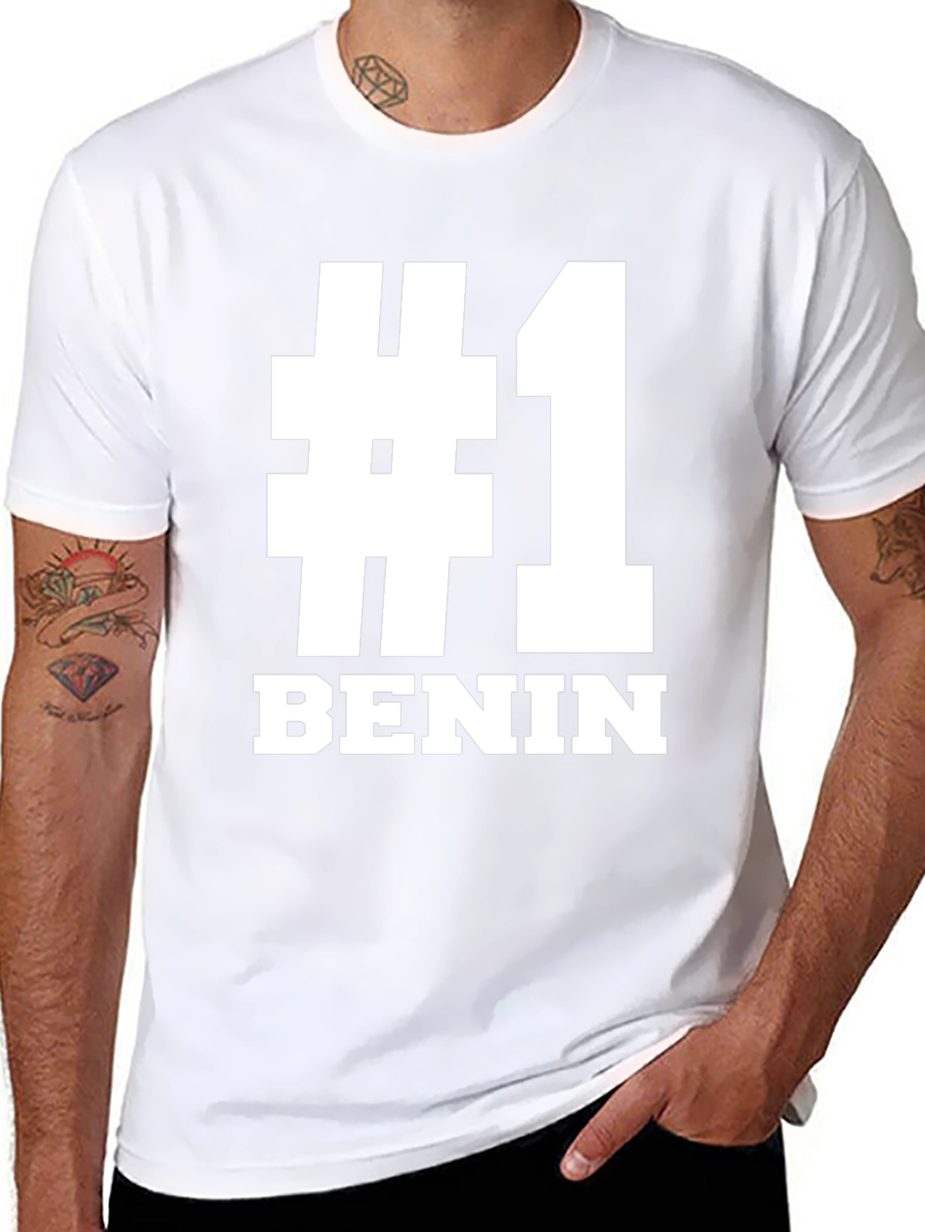 #1 Benin T-Shirt - Black Bold Graphic Tee