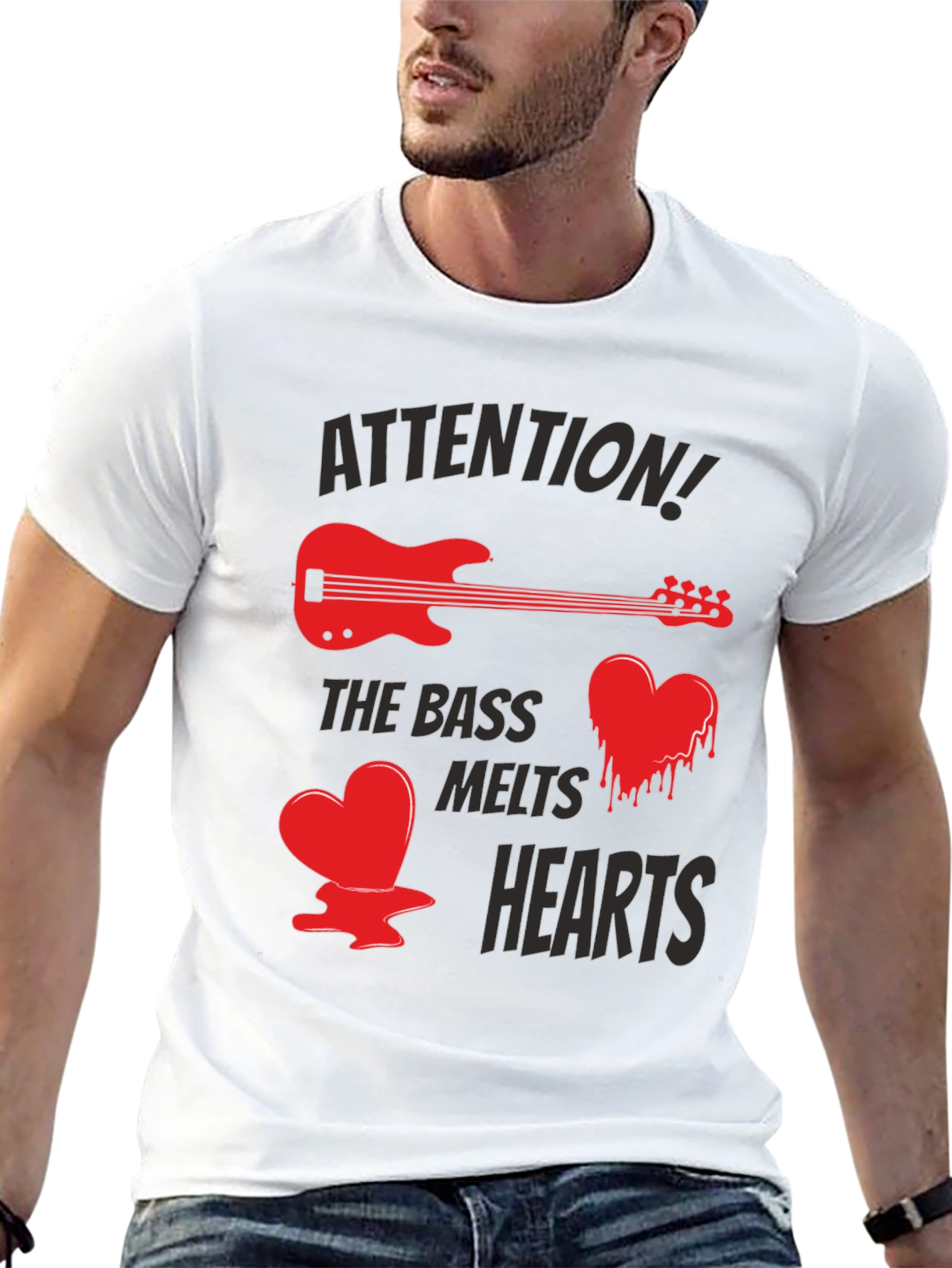 Bass Guitar Melts Hearts Funny T-Shirt