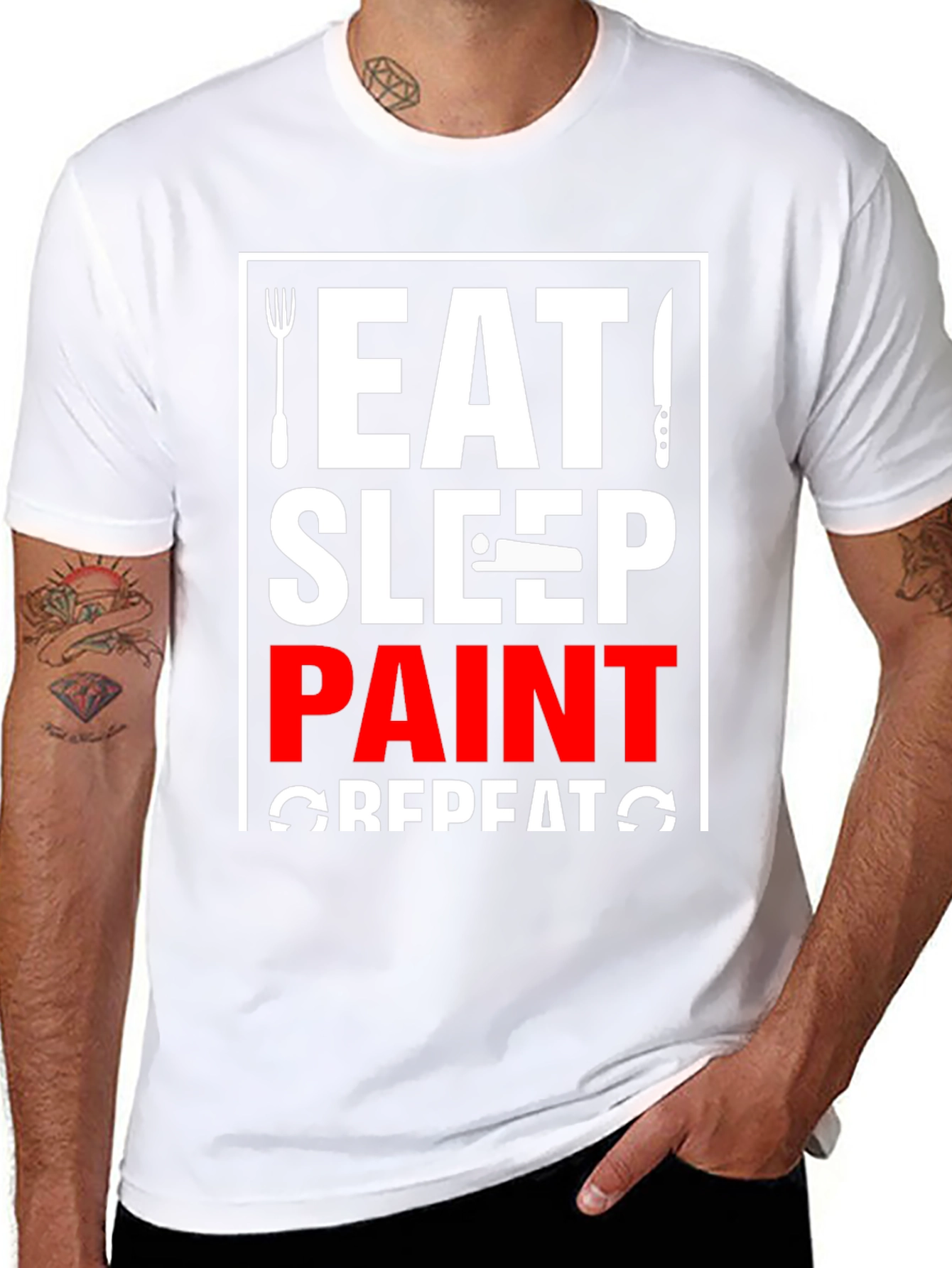 Eat Sleep Paint Repeat Graphic T-Shirt