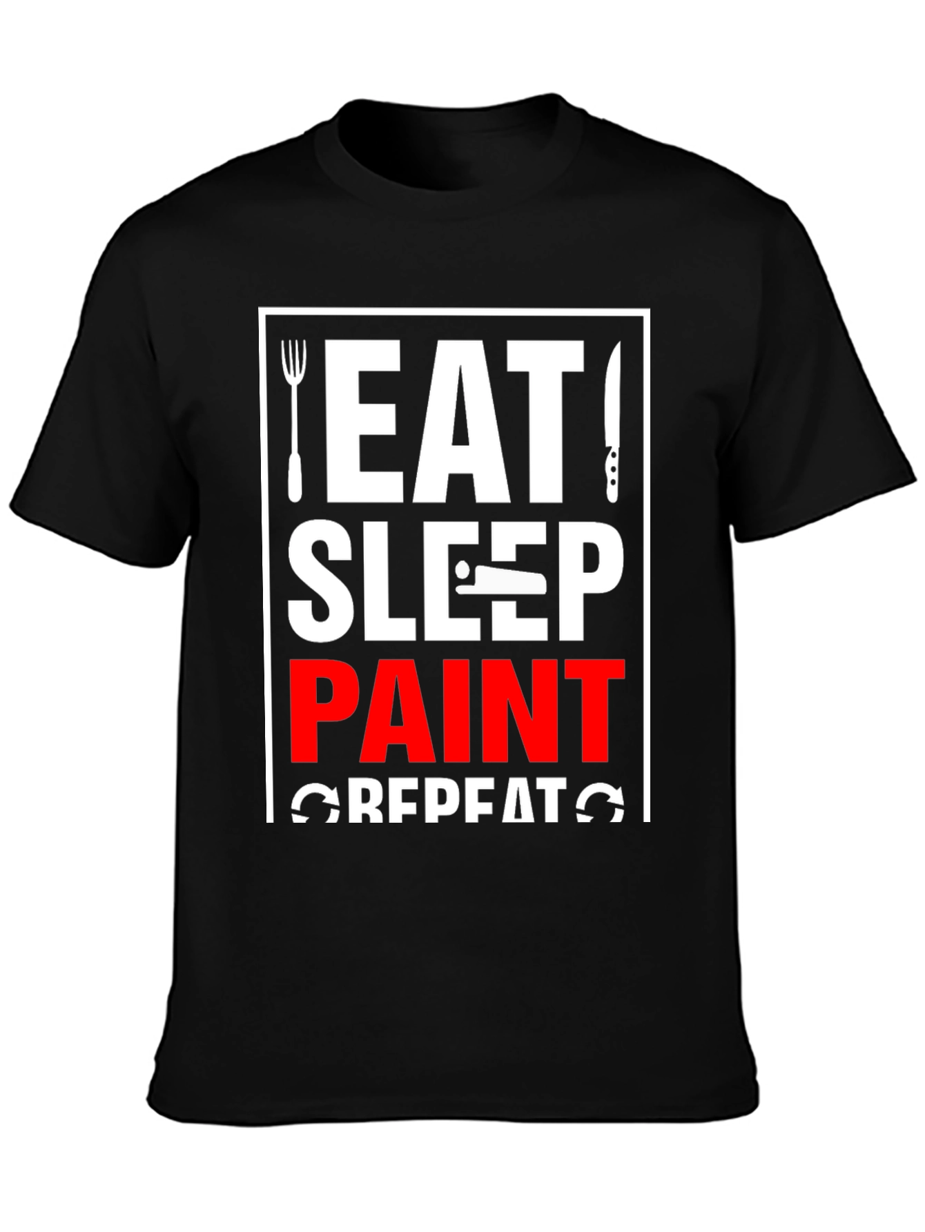 Eat Sleep Paint Repeat Graphic T-Shirt