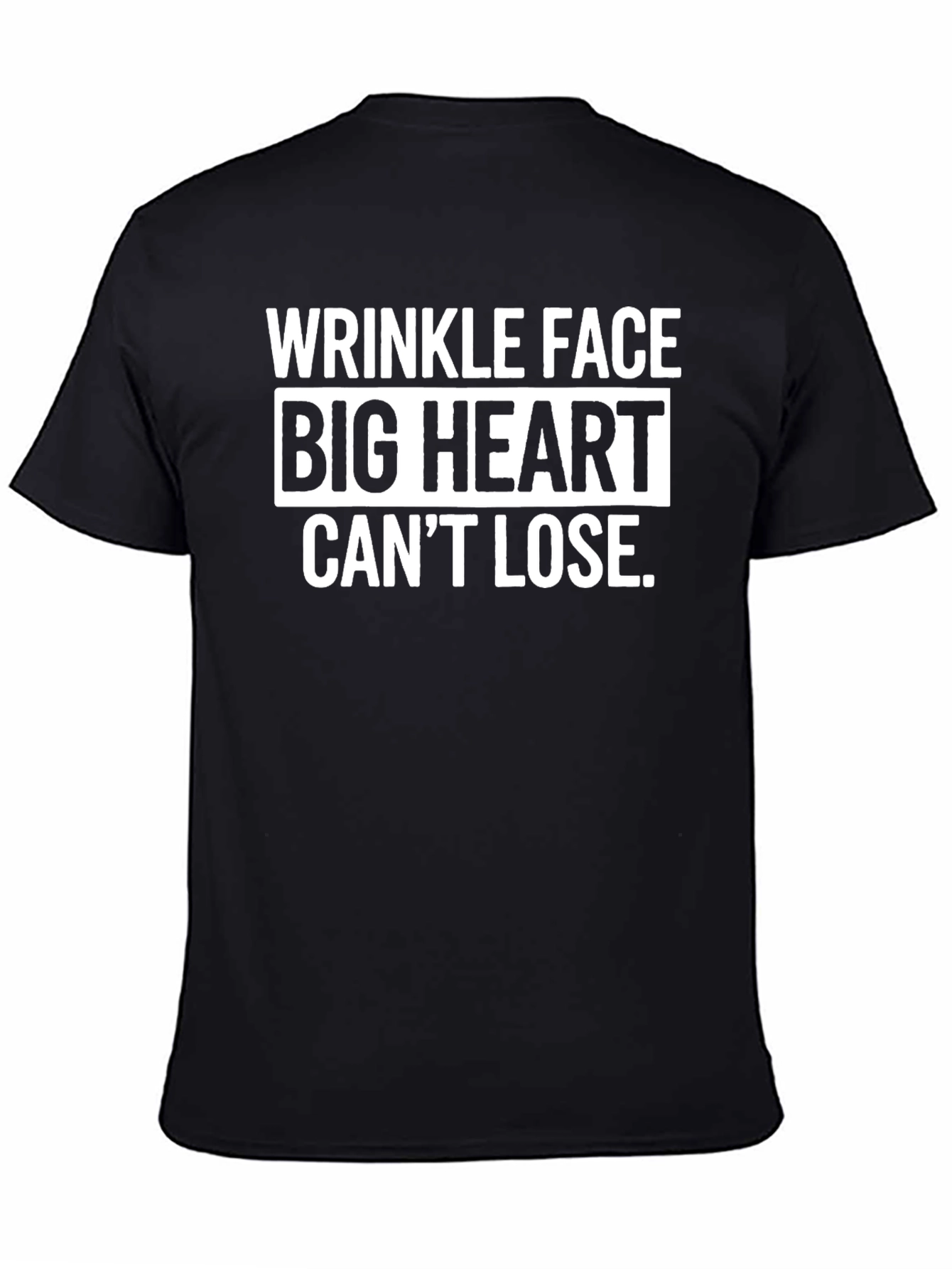Wrinkle Face Big Heart Mens Graphic T-Shirt