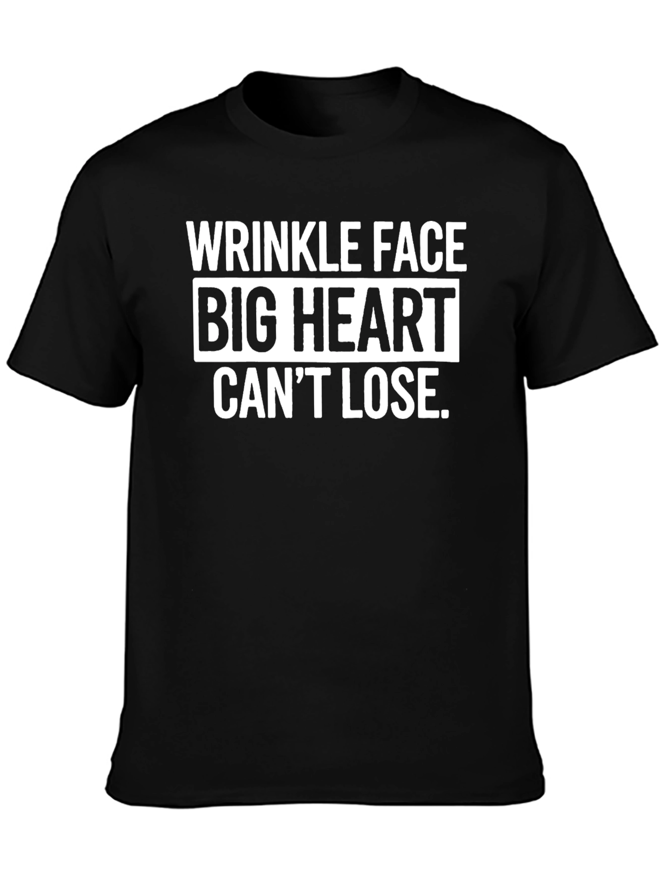 Wrinkle Face Big Heart Mens Graphic T-Shirt