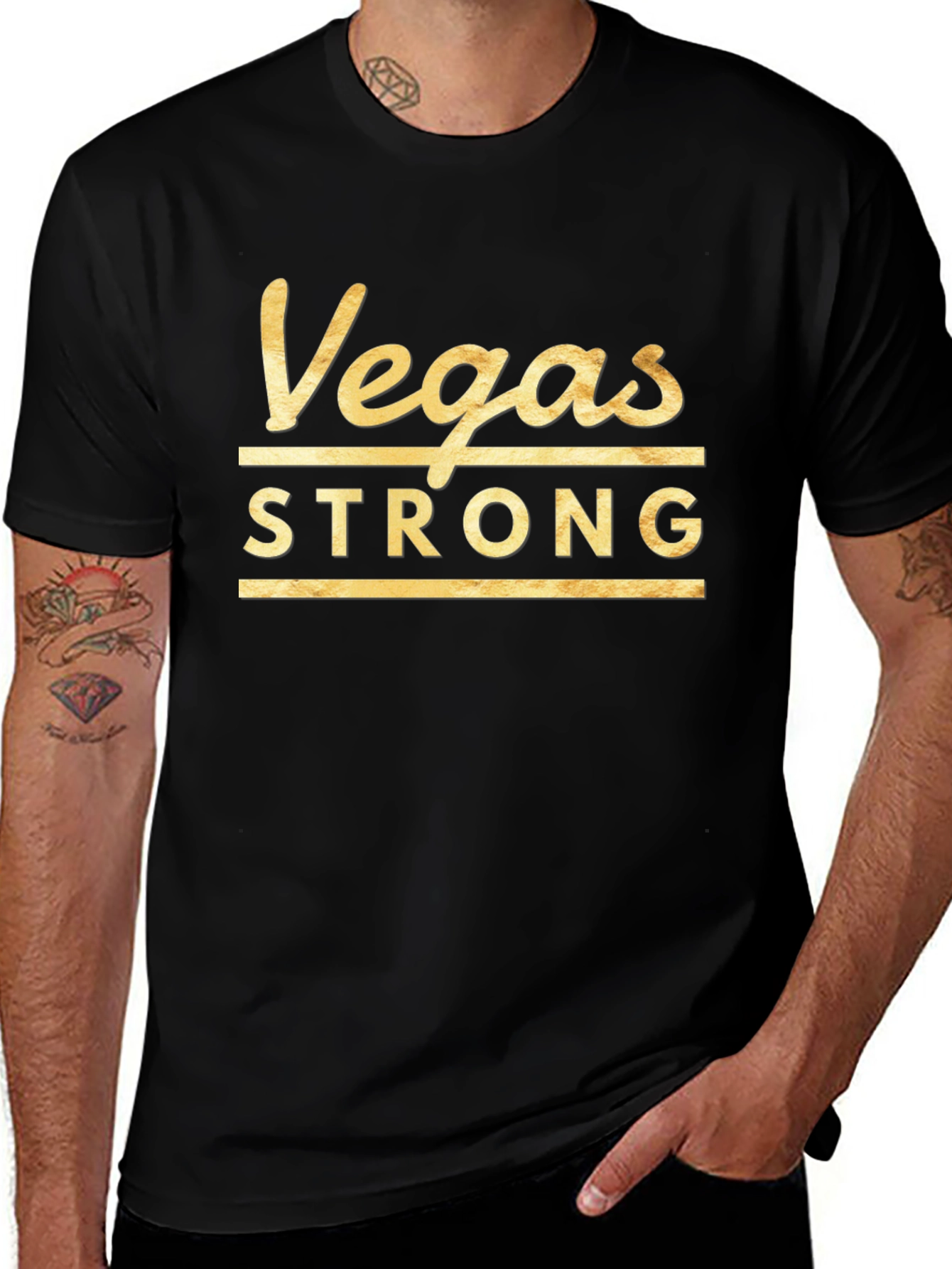 Vegas Strong Black Graphic Tee