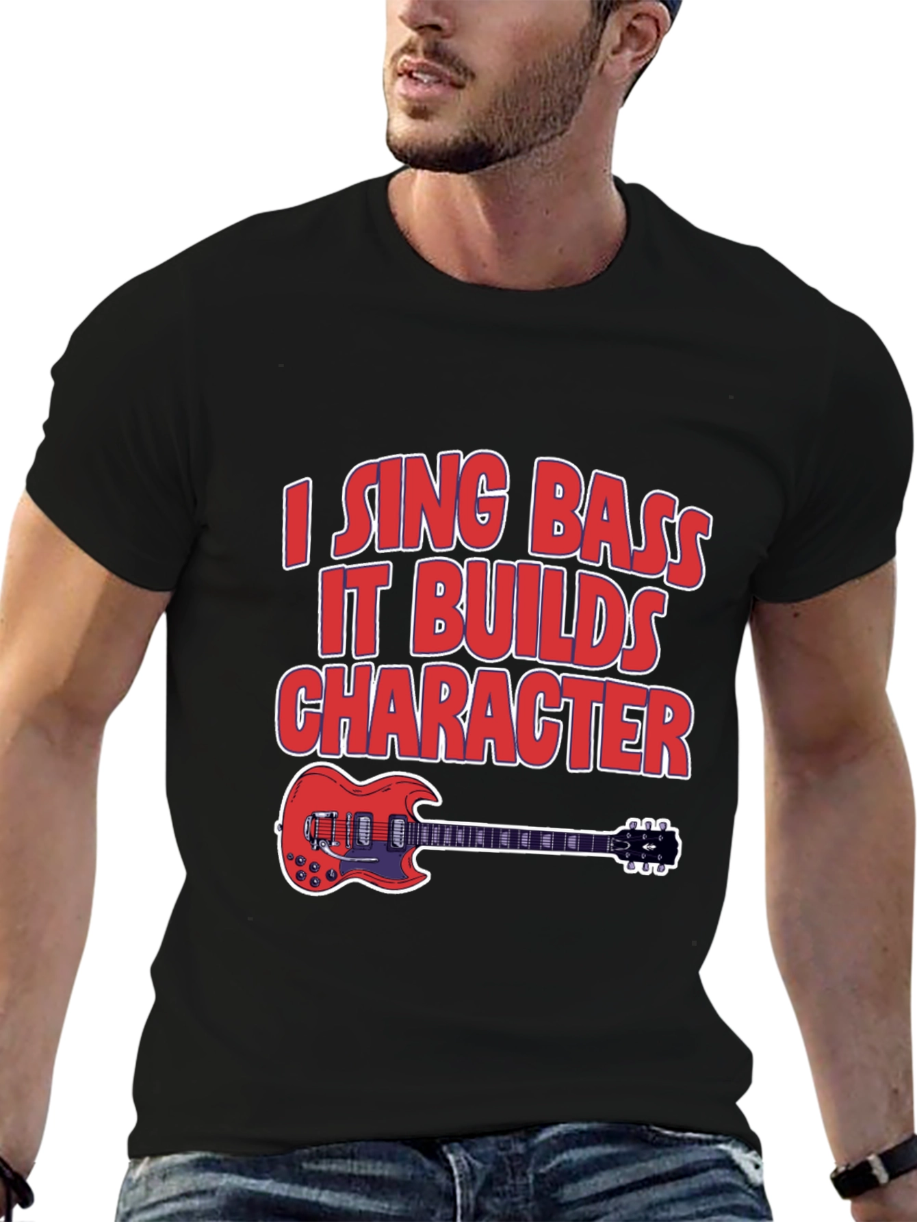 I Sing Bass Guitar Graphic T-Shirt