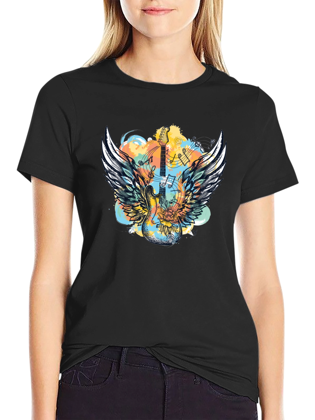Winged Guitar T-Shirt - Rocker Style
