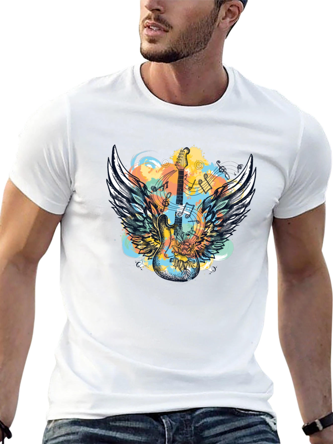 Winged Guitar T-Shirt - Rocker Style