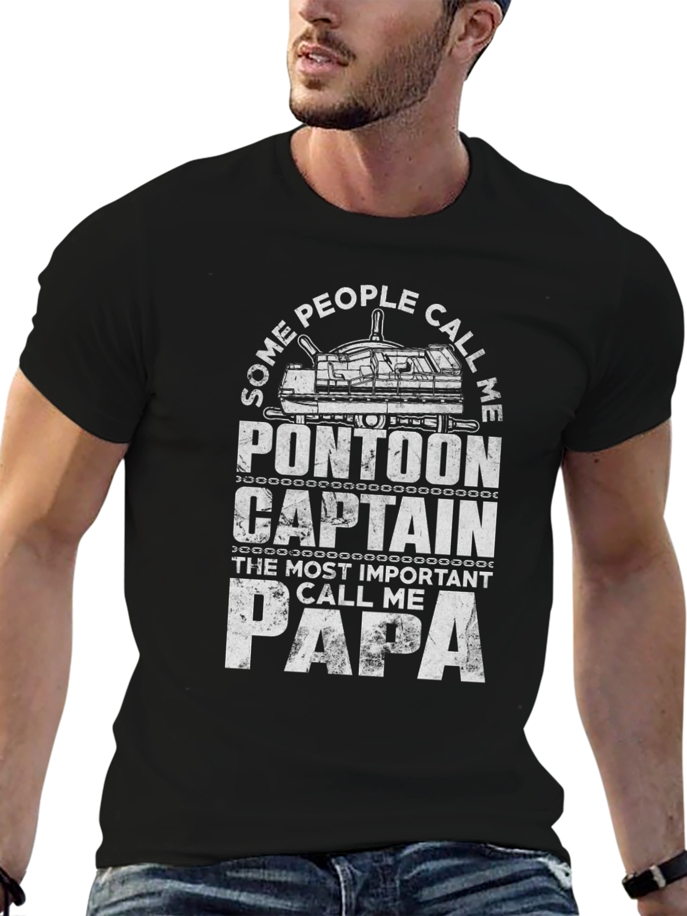 Pontoon Captain Papa Graphic T-Shirt