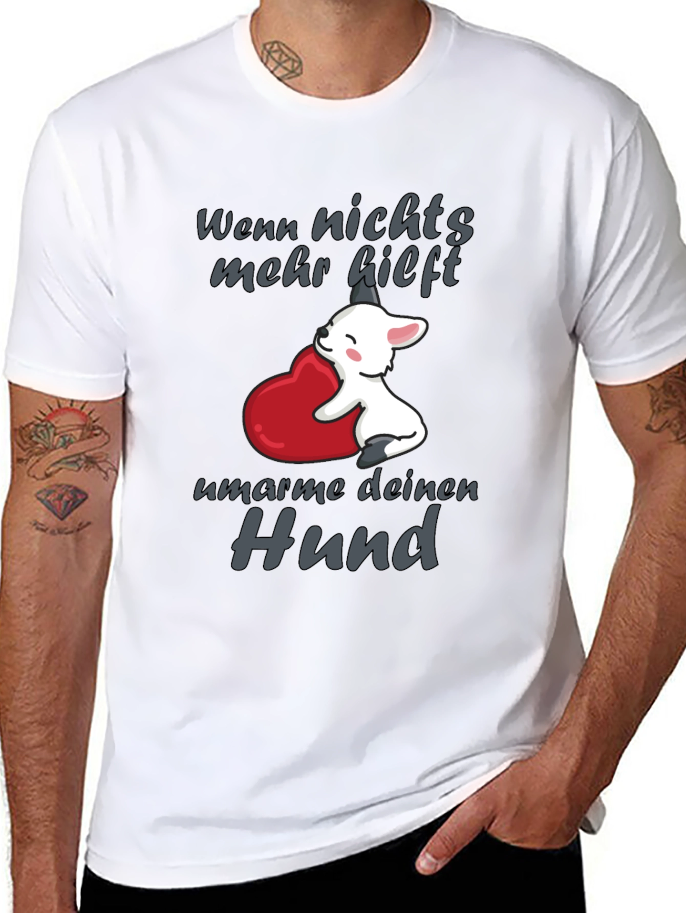 Hug Your Dog T-Shirt - Cute Dog Design Tee