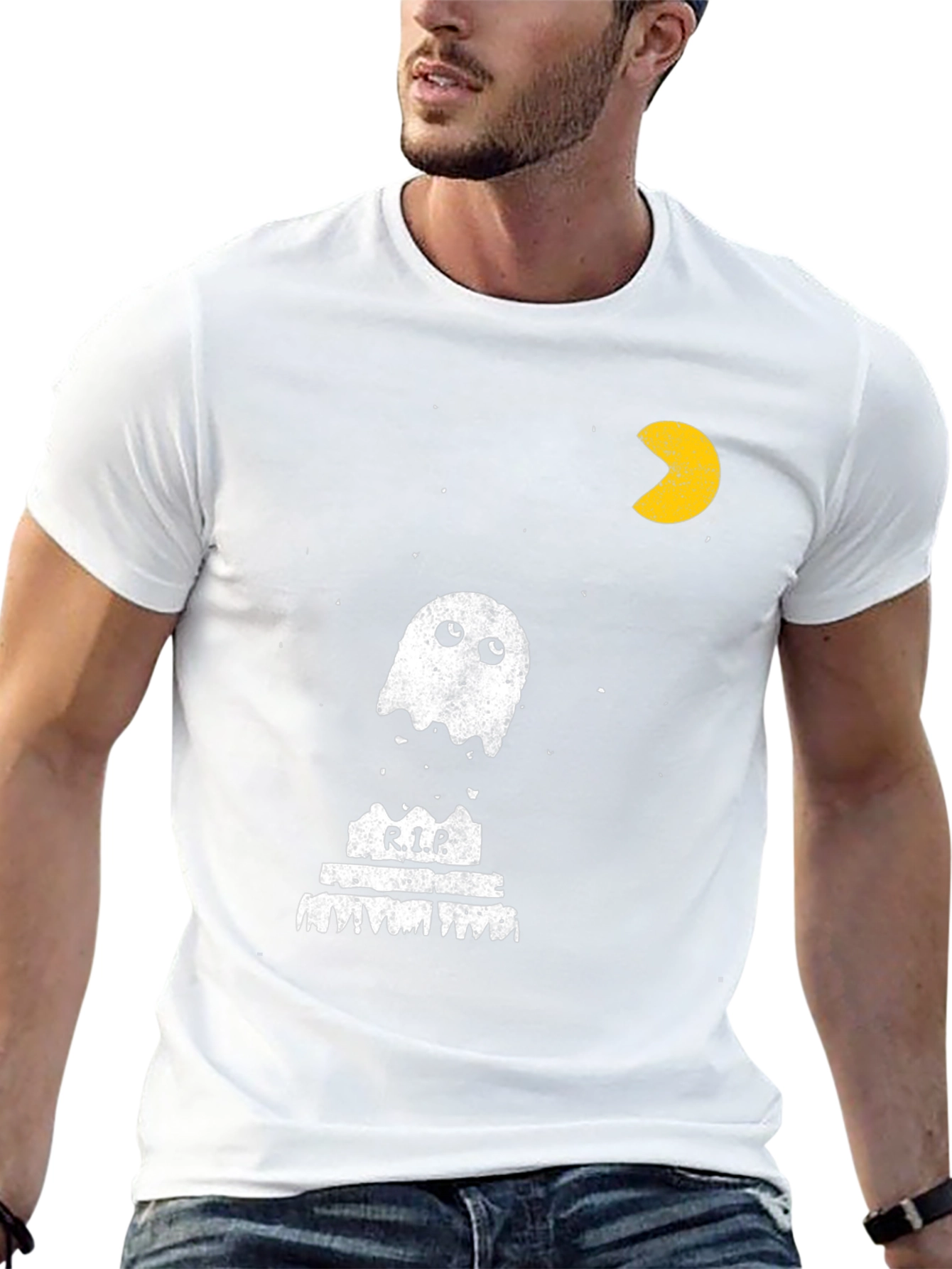 Pac-Man Ghost RIP T-Shirt - Black