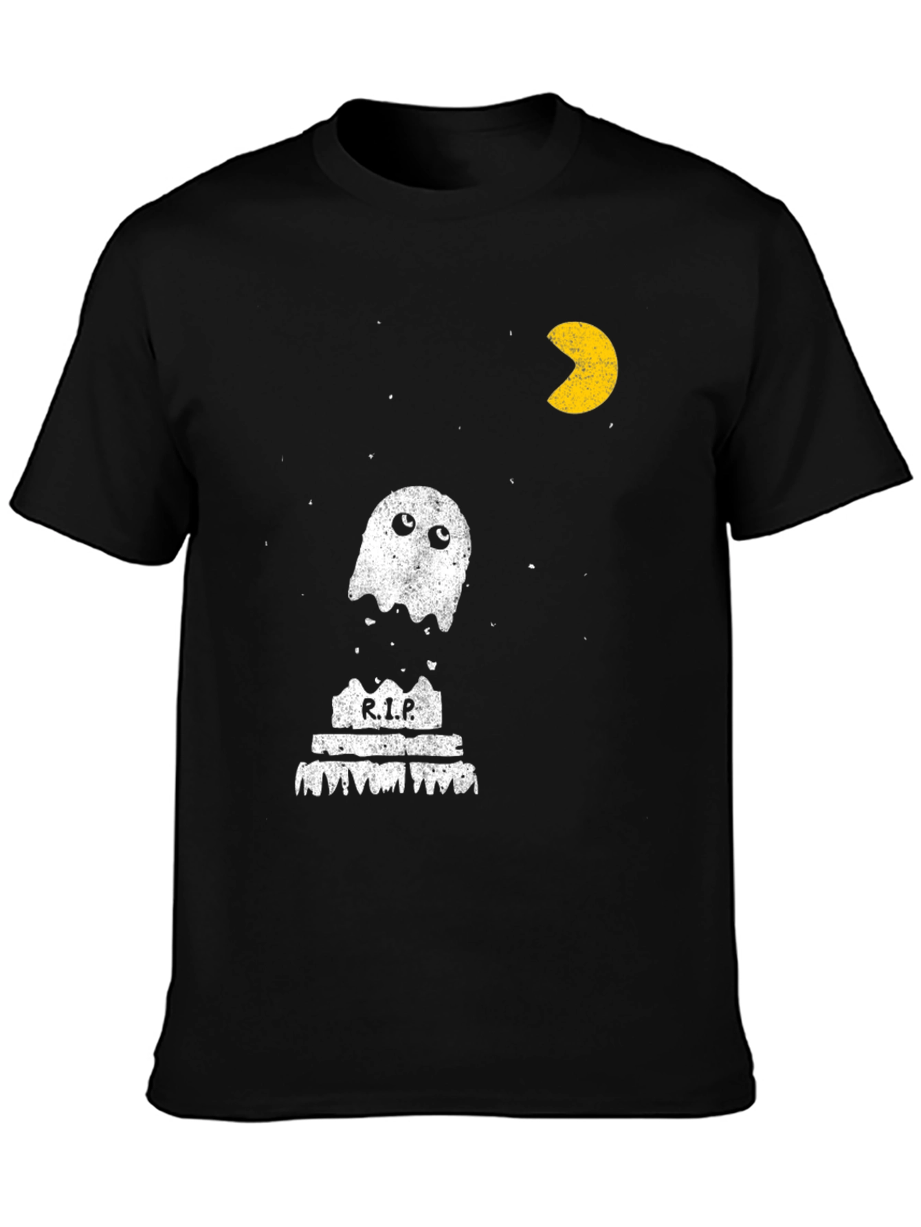 Pac-Man Ghost RIP T-Shirt - Black