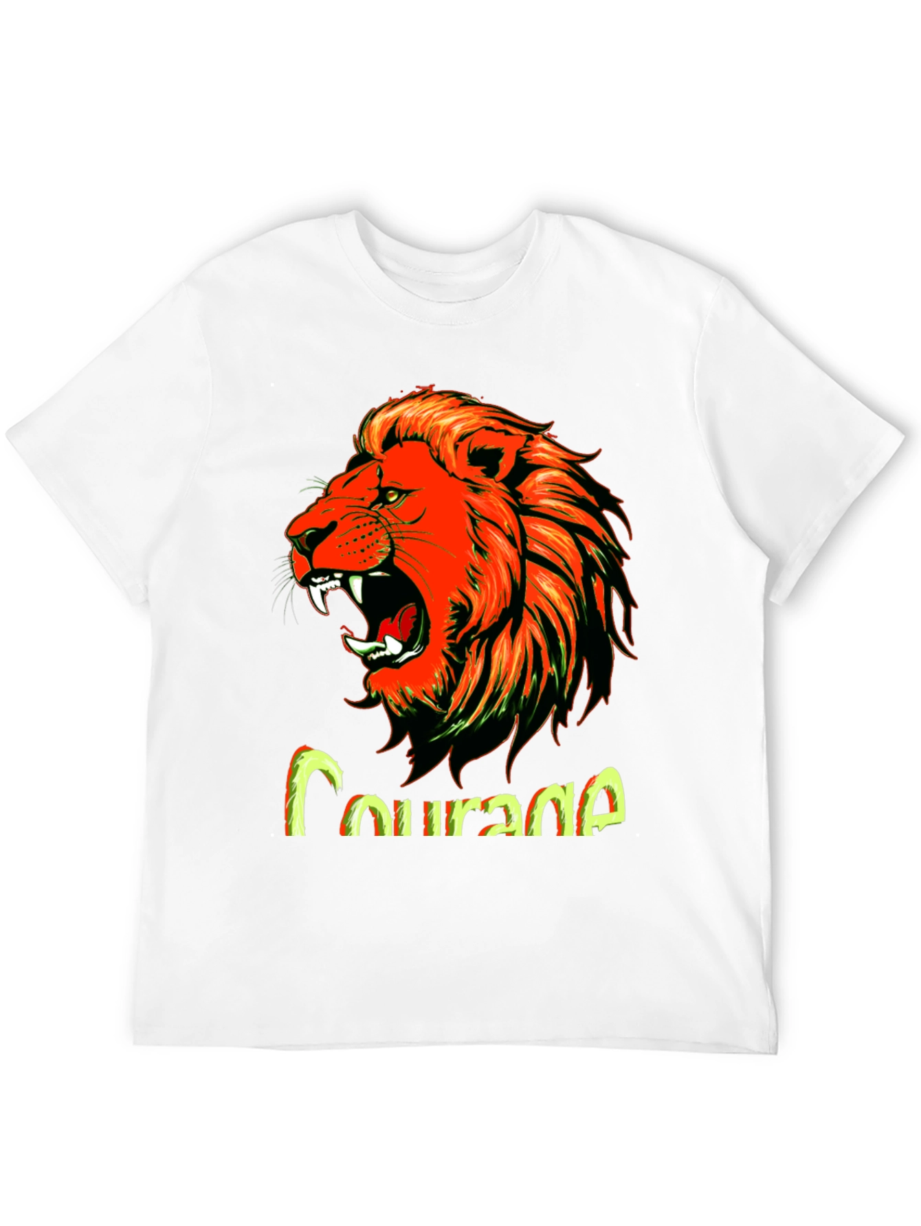 Courage Lion Graphic Tee - Bold Black T-Shirt