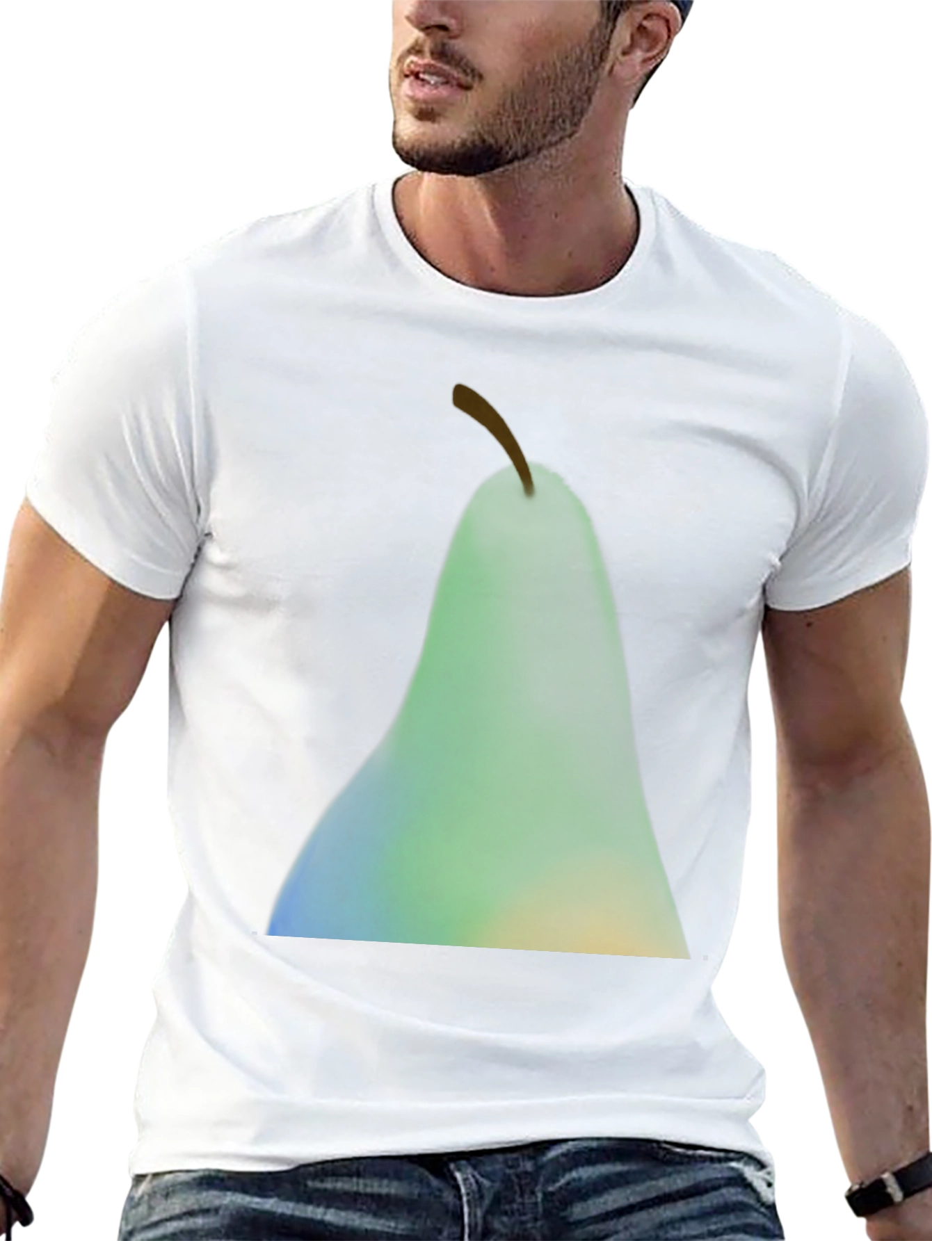 Abstract Pear Graphic Black T-Shirt