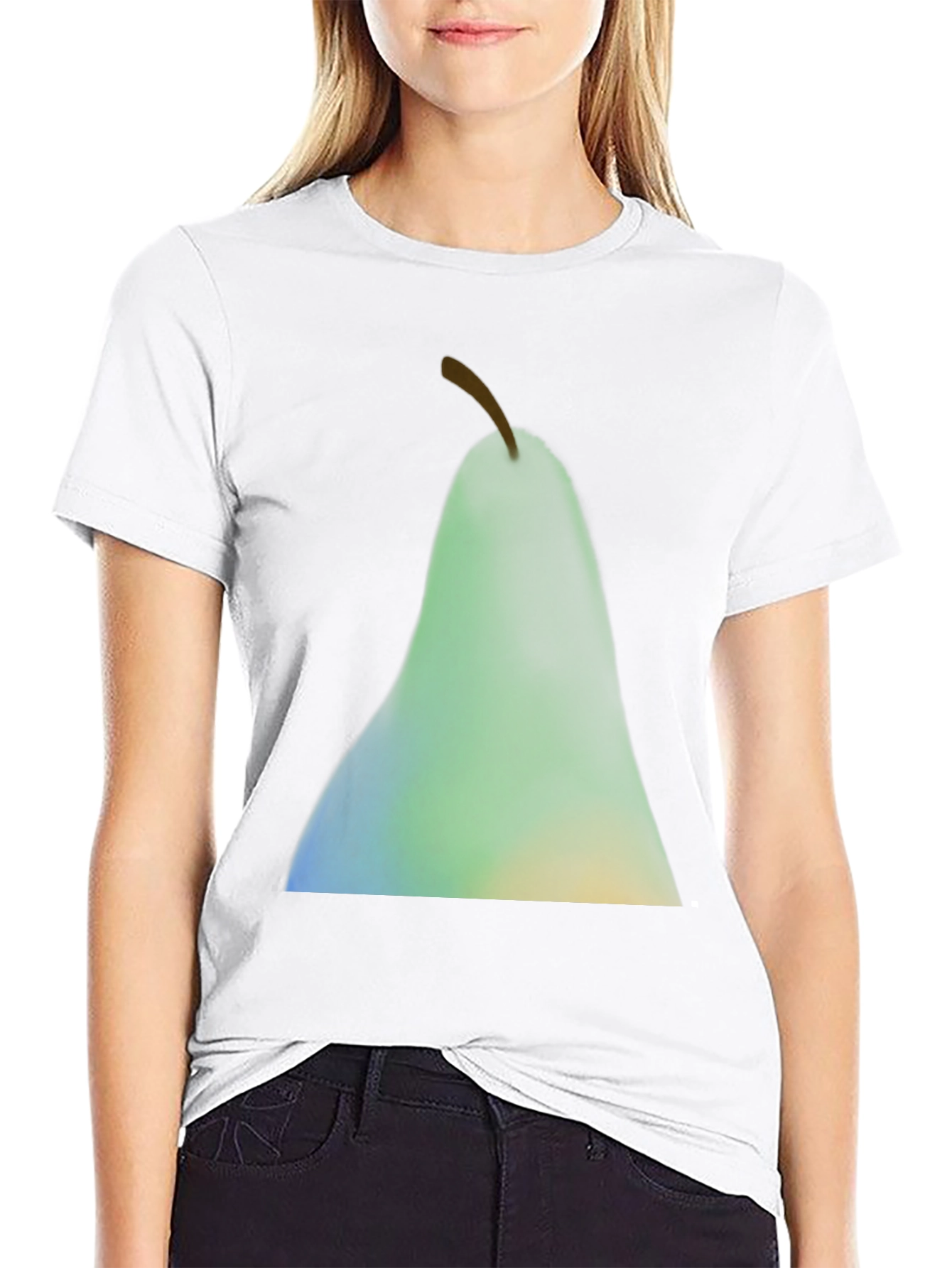 Abstract Pear Graphic Black T-Shirt