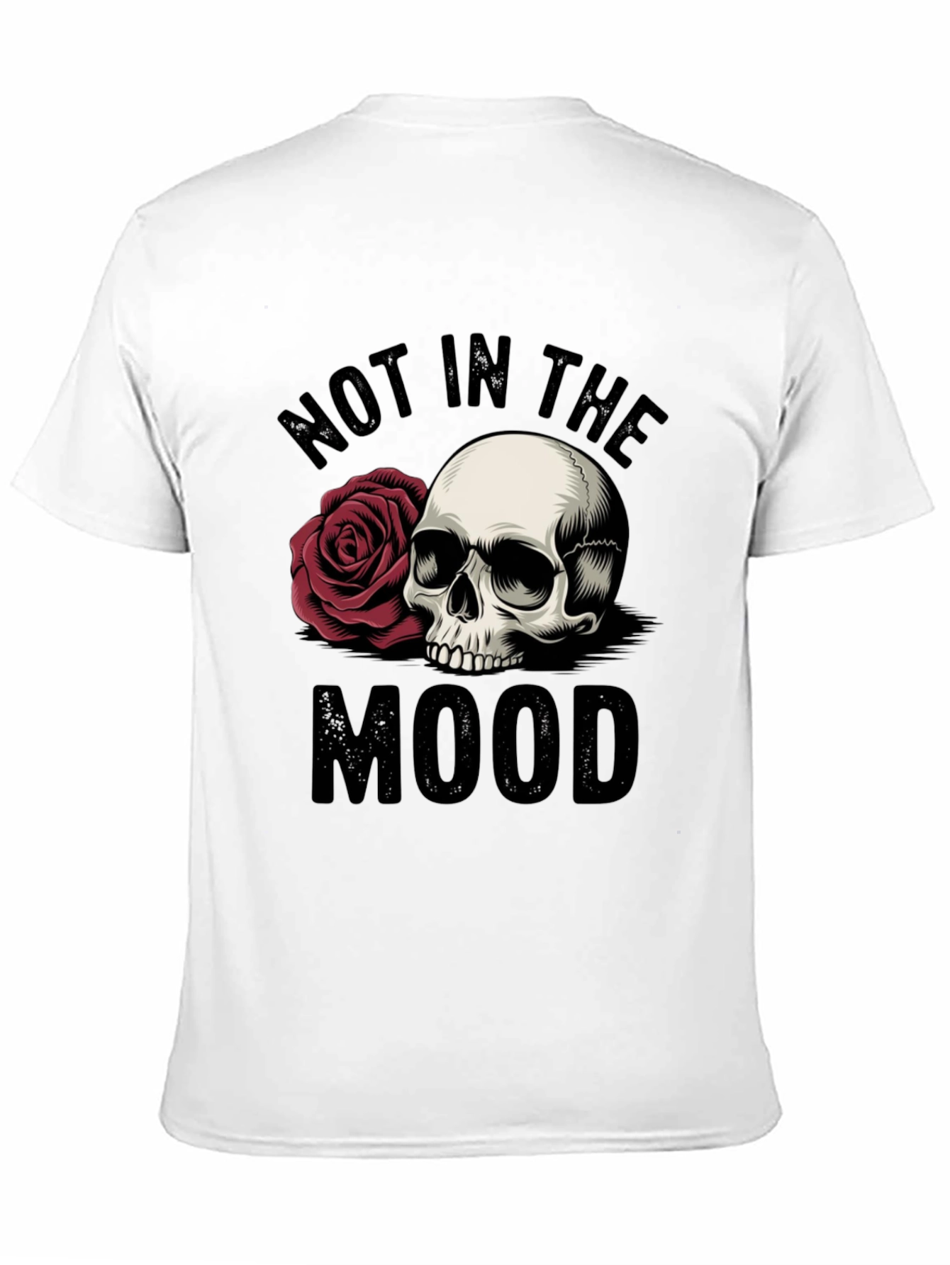 Not in the Mood Skull Rose Graphic T-Shirt