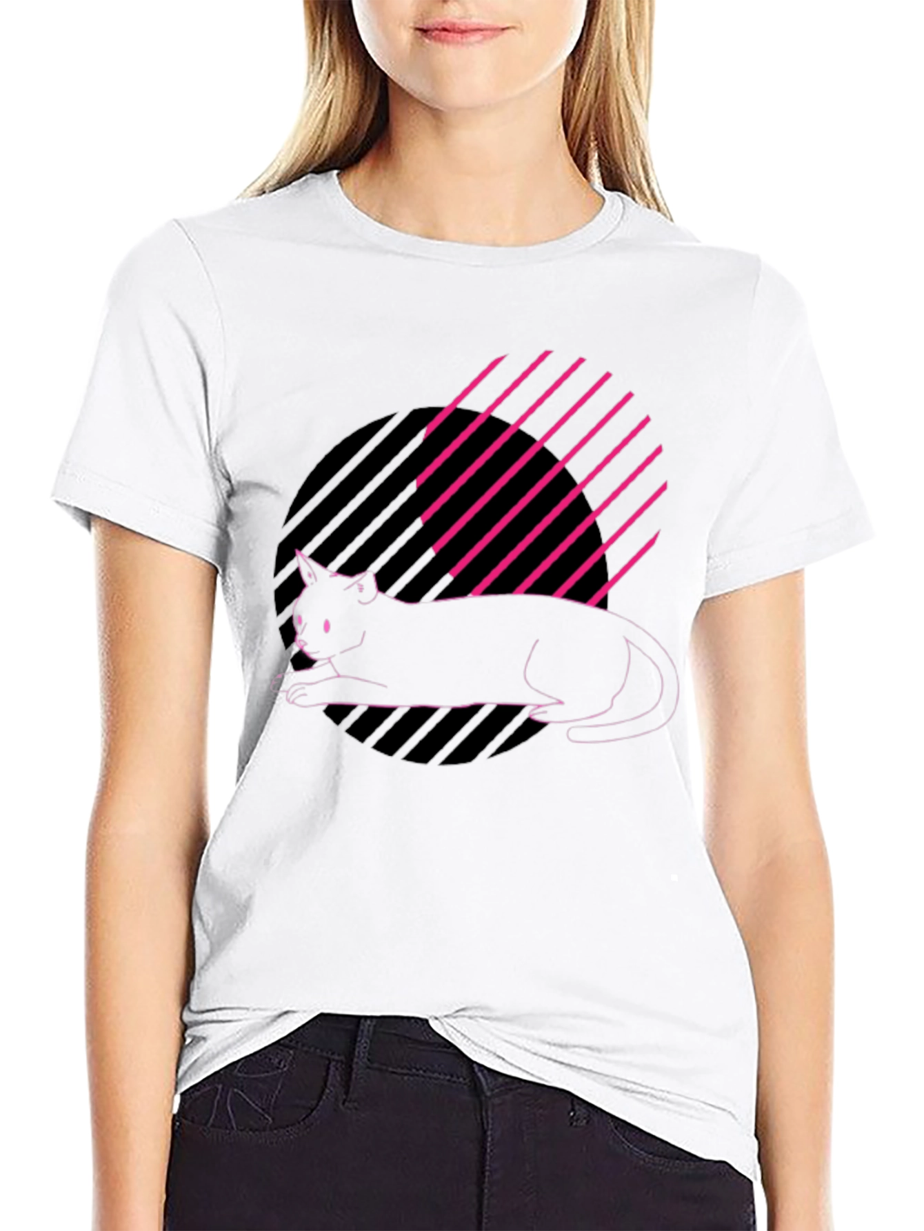 Cool Cat Graphic Tee - Stylish Black T-Shirt