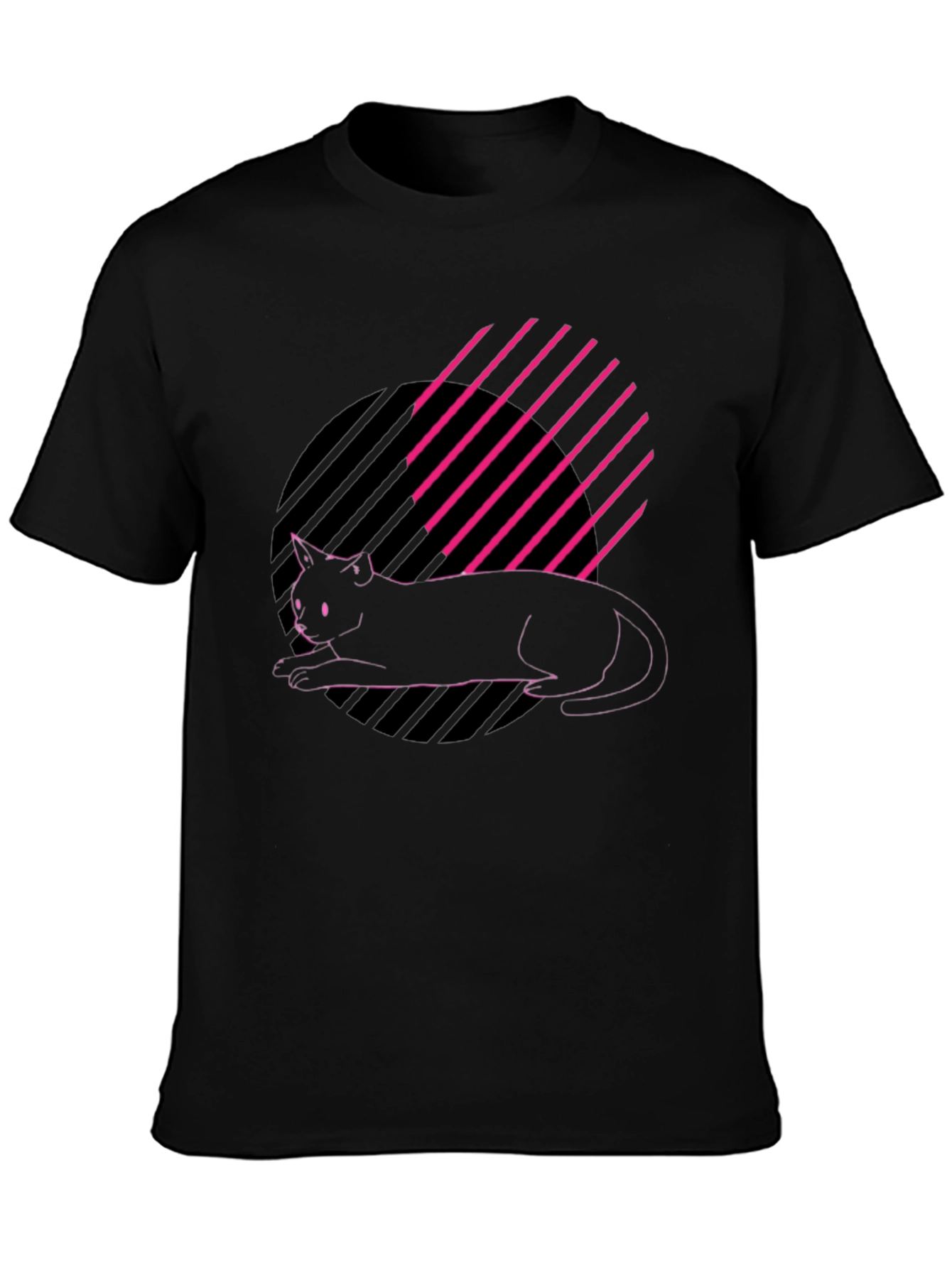 Cool Cat Graphic Tee - Stylish Black T-Shirt
