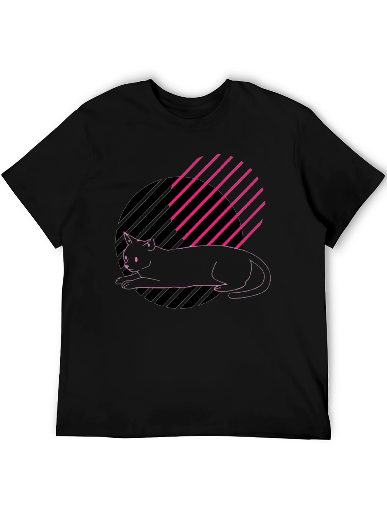 Cool Cat Graphic Tee - Stylish Black T-Shirt