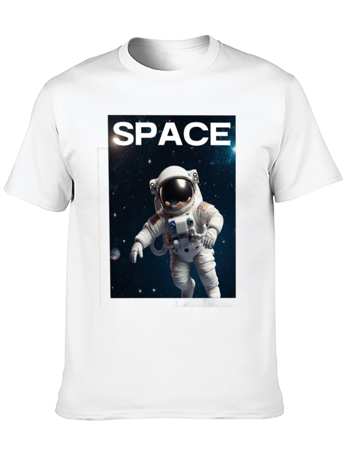 Space Astronaut Graphic T-Shirt - Black Cotton Tee