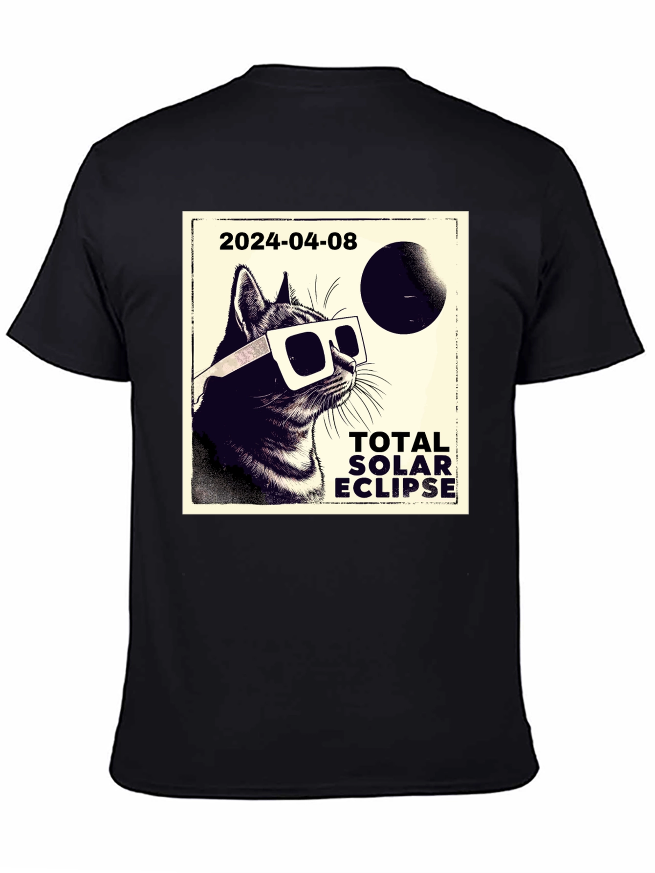 Total Solar Eclipse Cat T-Shirt - April 8 2024