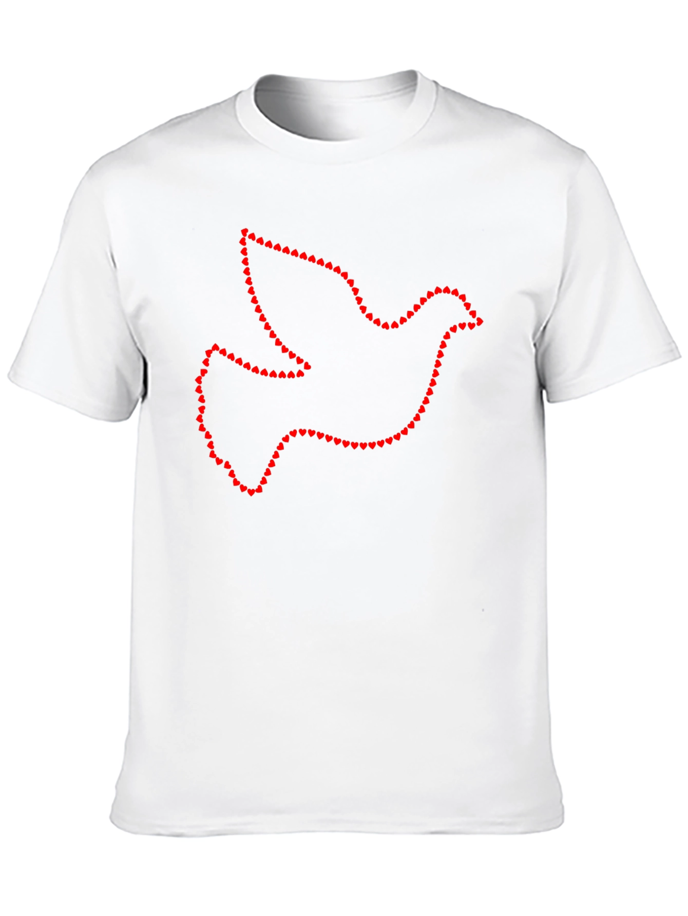 Dove Heart Outline Black T-Shirt