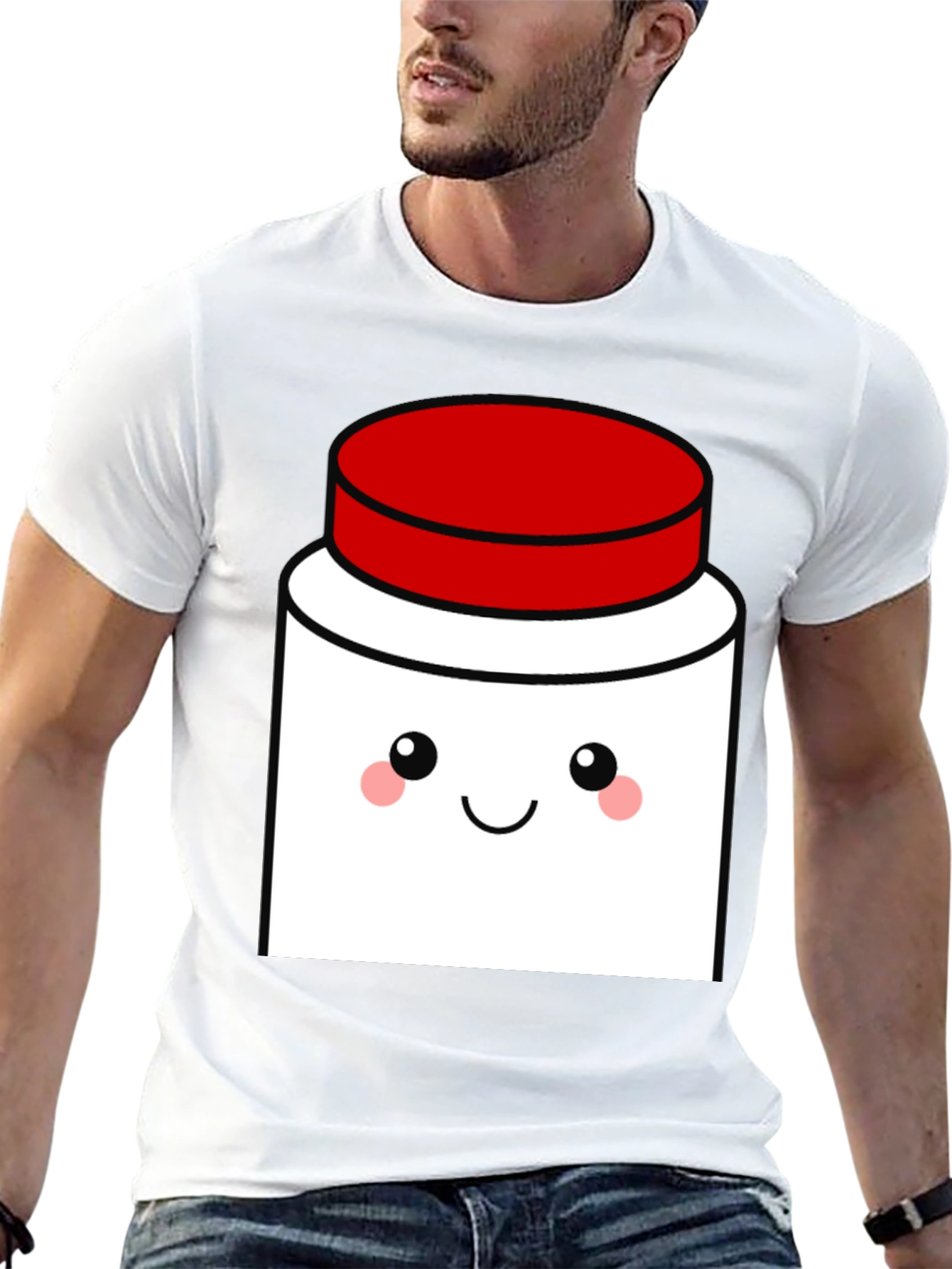 Cute Kawaii Jar T-Shirt - Black Cotton Blend