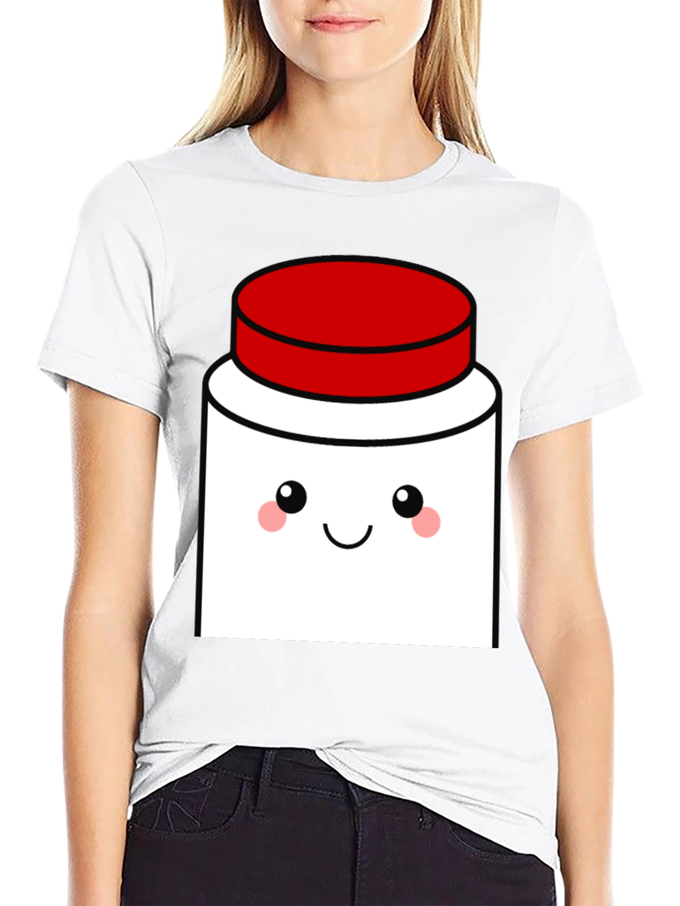 Cute Kawaii Jar T-Shirt - Black Cotton Blend