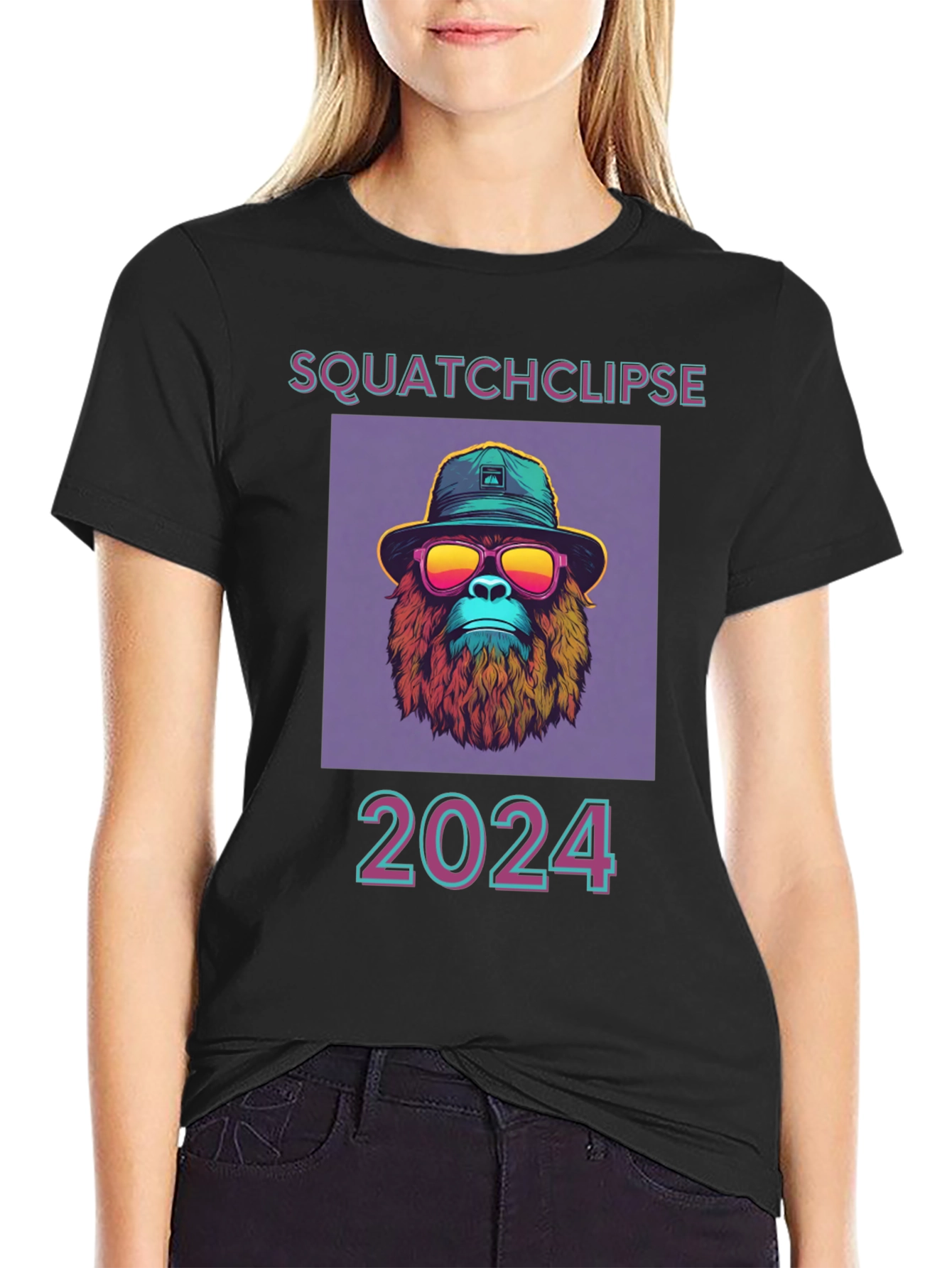 Squatchclipse 2024 T-Shirt - Bigfoot Solar Eclipse Tee