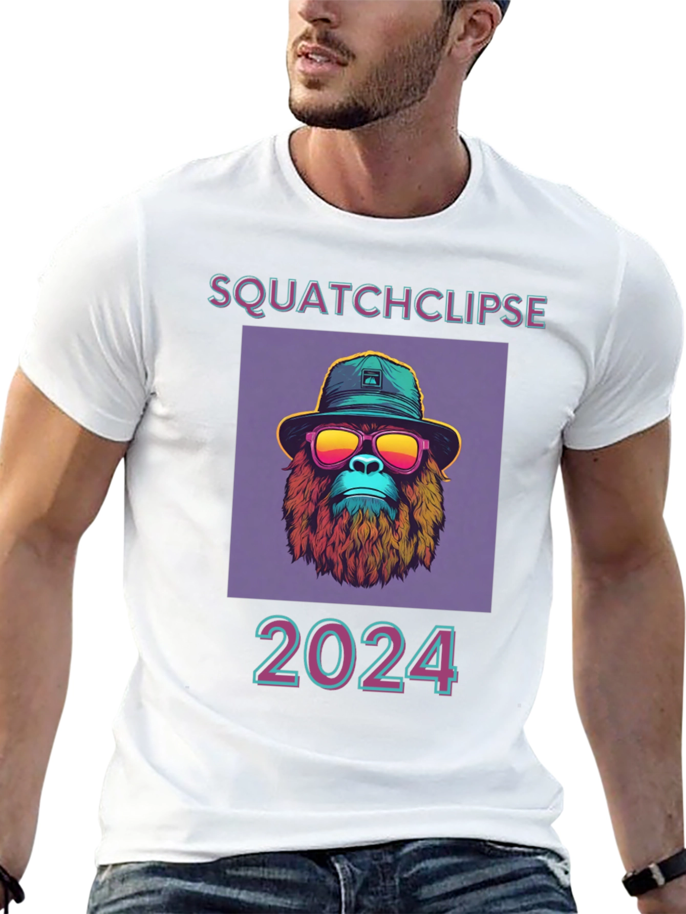 Squatchclipse 2024 T-Shirt - Bigfoot Solar Eclipse Tee
