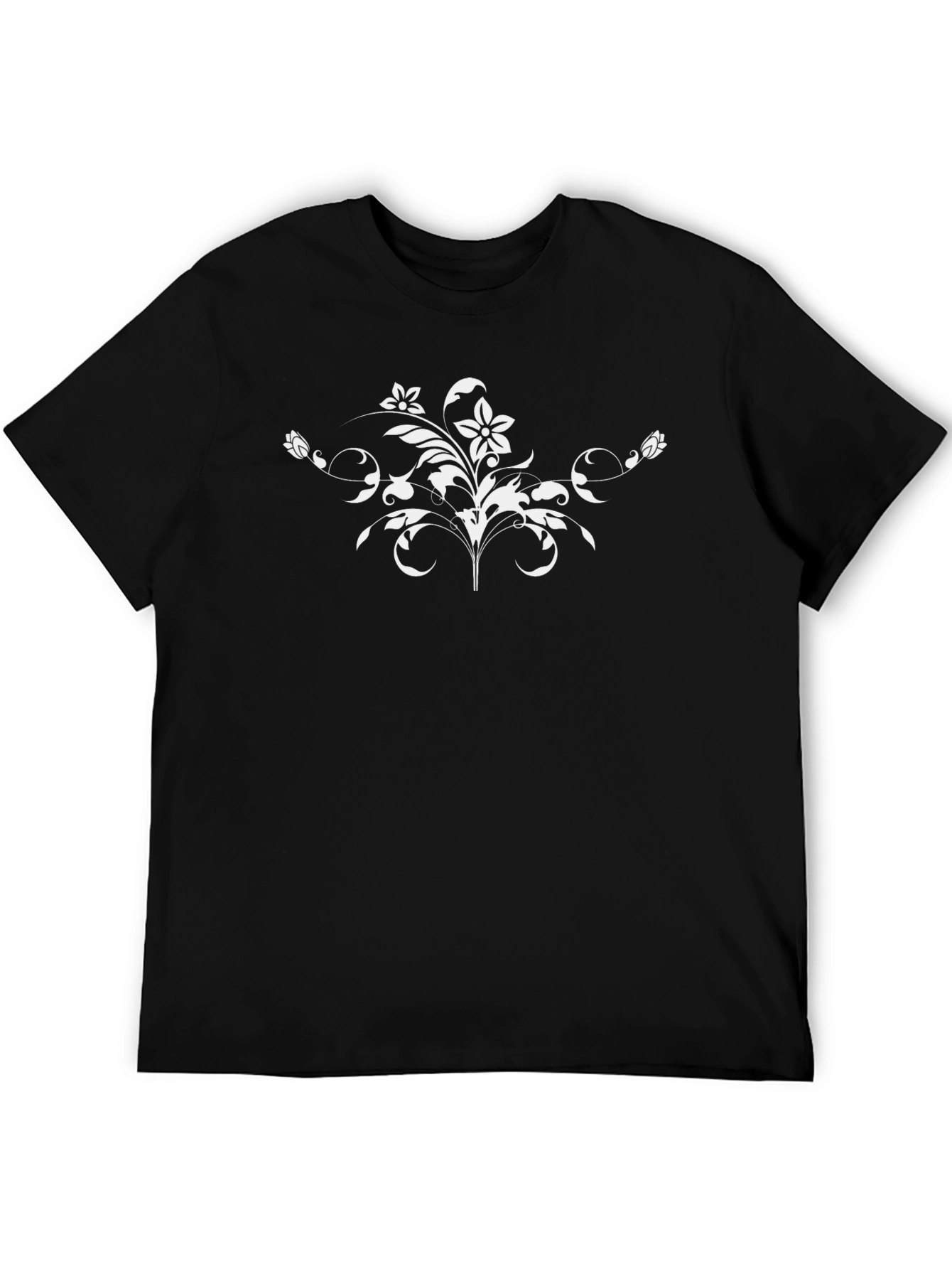 Floral Graphic Tee - Black Cotton