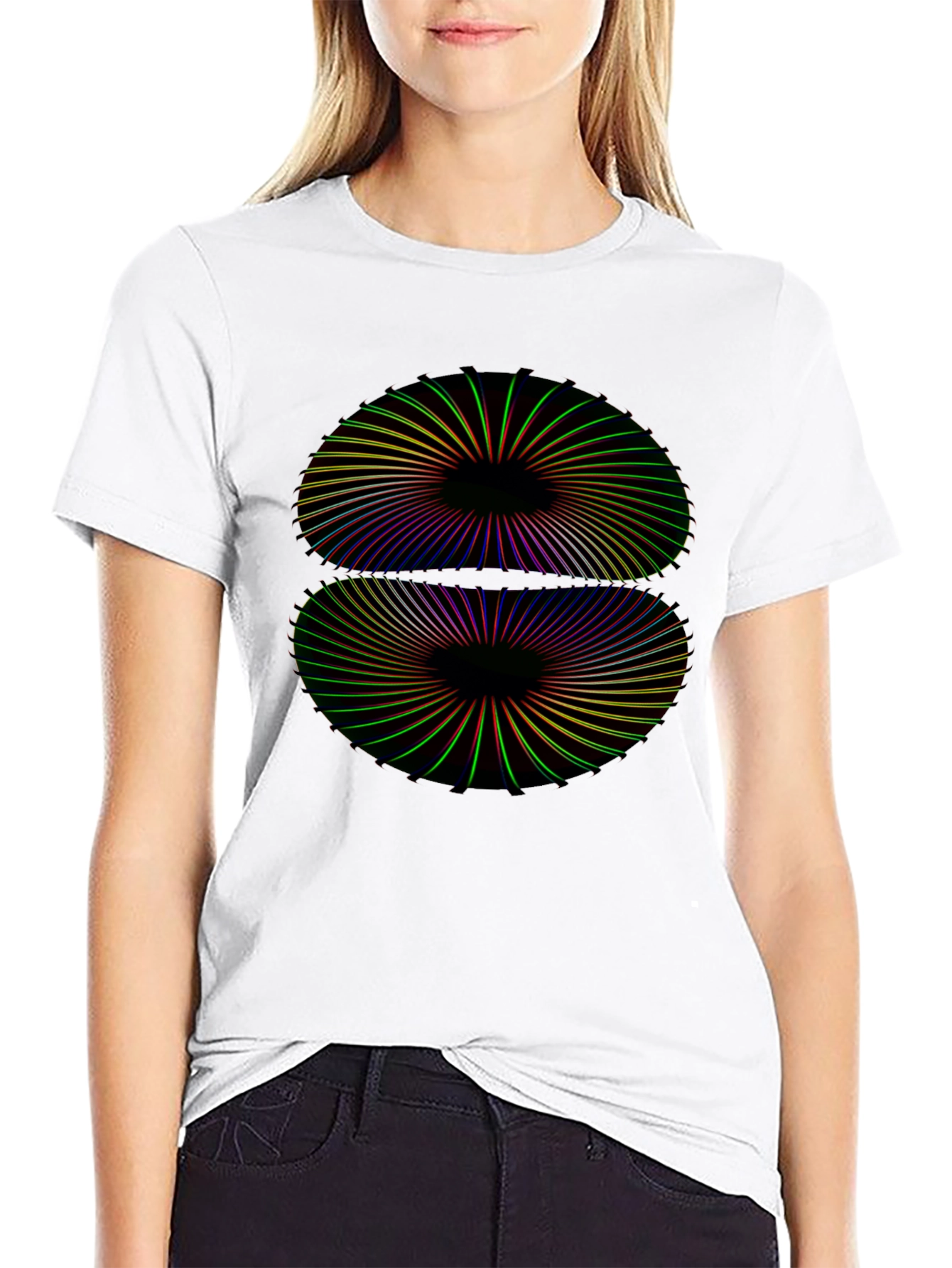 Abstract Optical Illusion Graphic T-Shirt