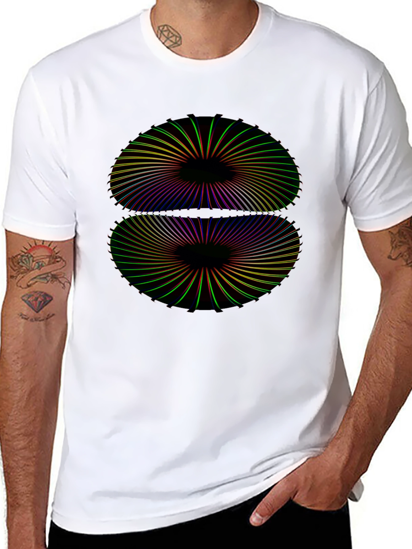 Abstract Optical Illusion Graphic T-Shirt