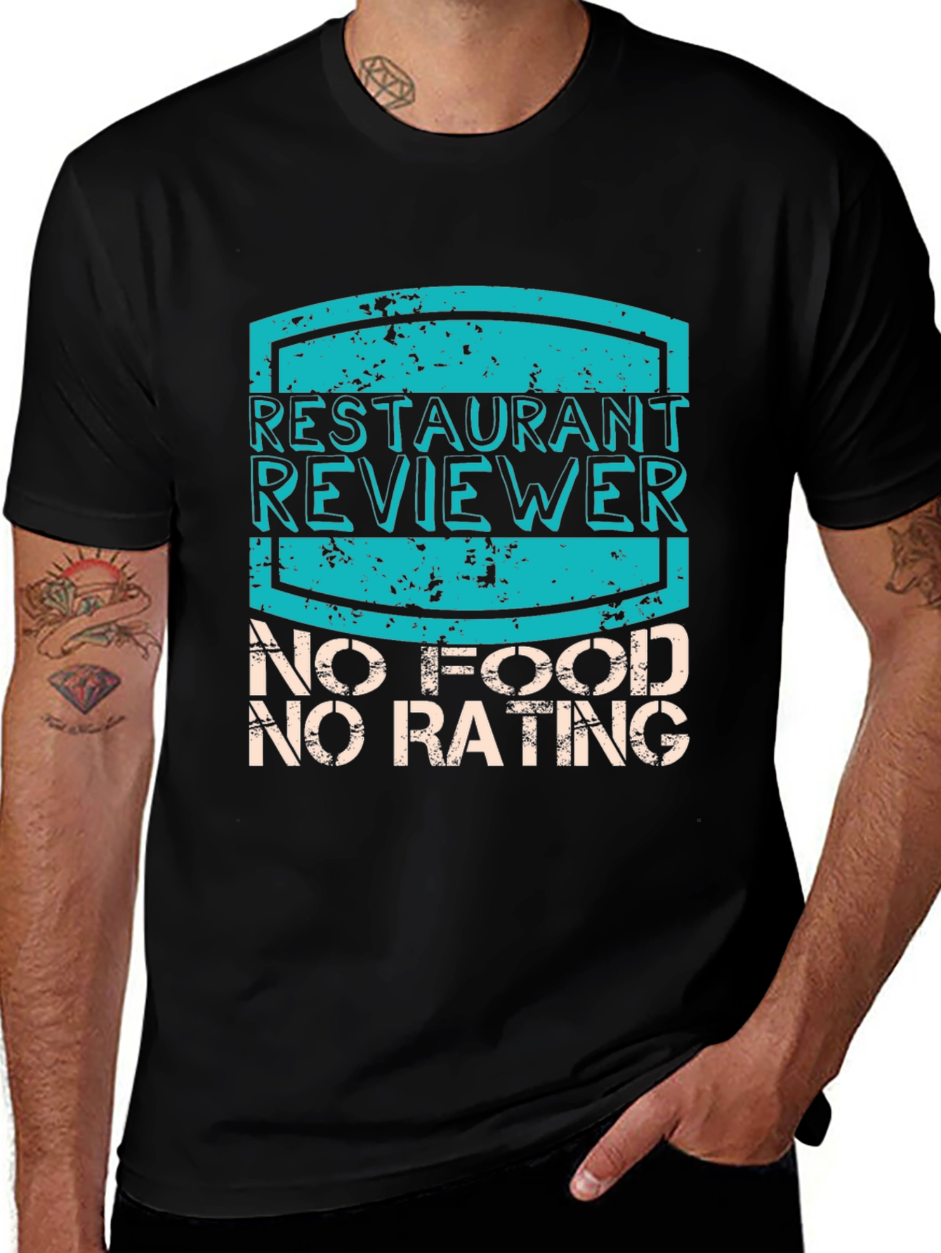 Restaurant Reviewer T-Shirt - No Food No Rating