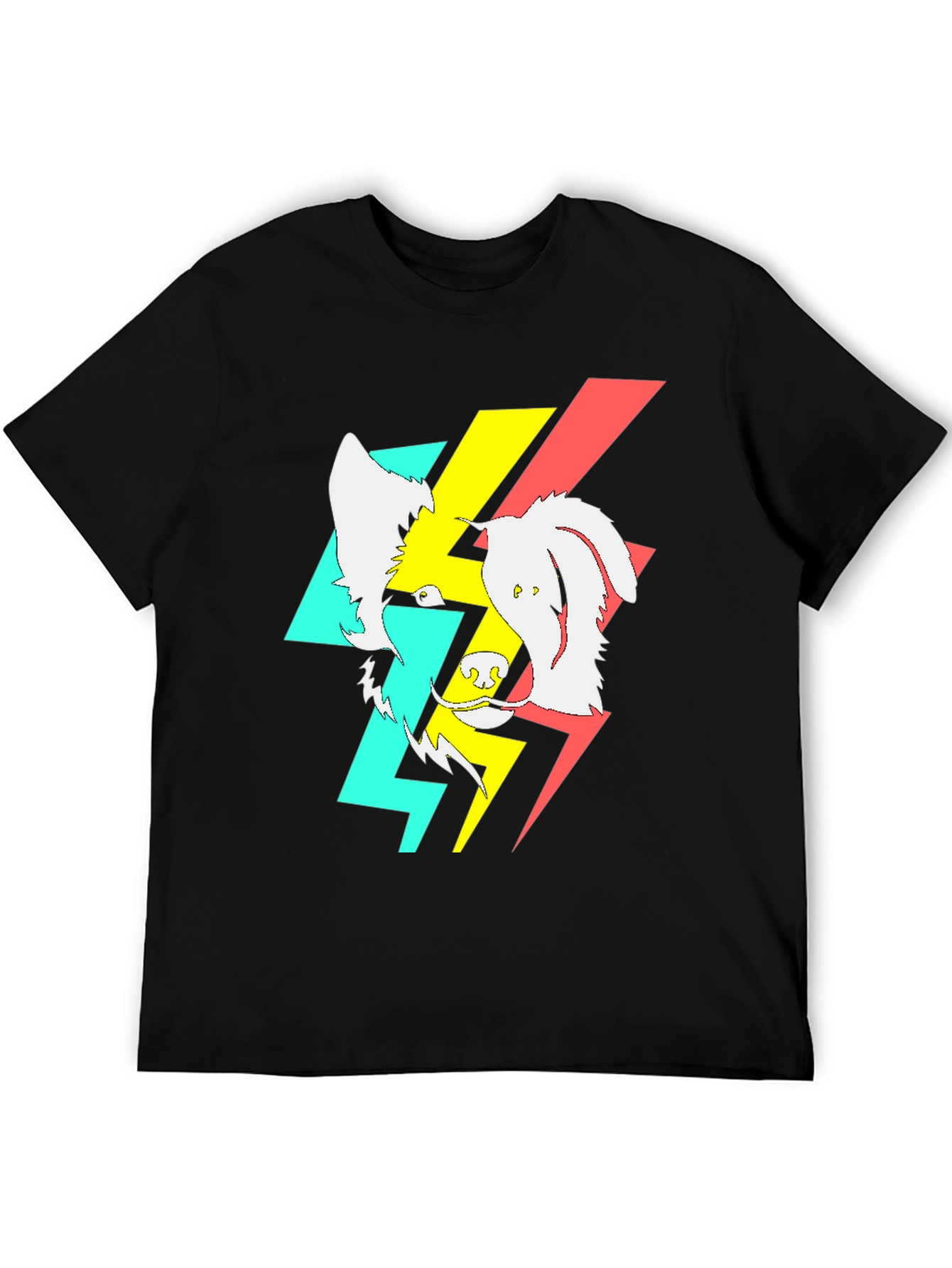 Abstract Dog Graphic Black T-Shirt